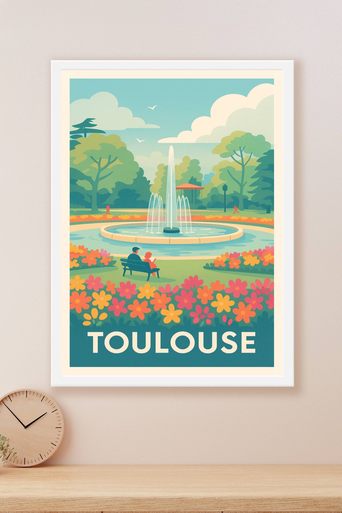 Affiche Toulouse — Instant de douceur au jardin public · poster d'art de Toulouse
