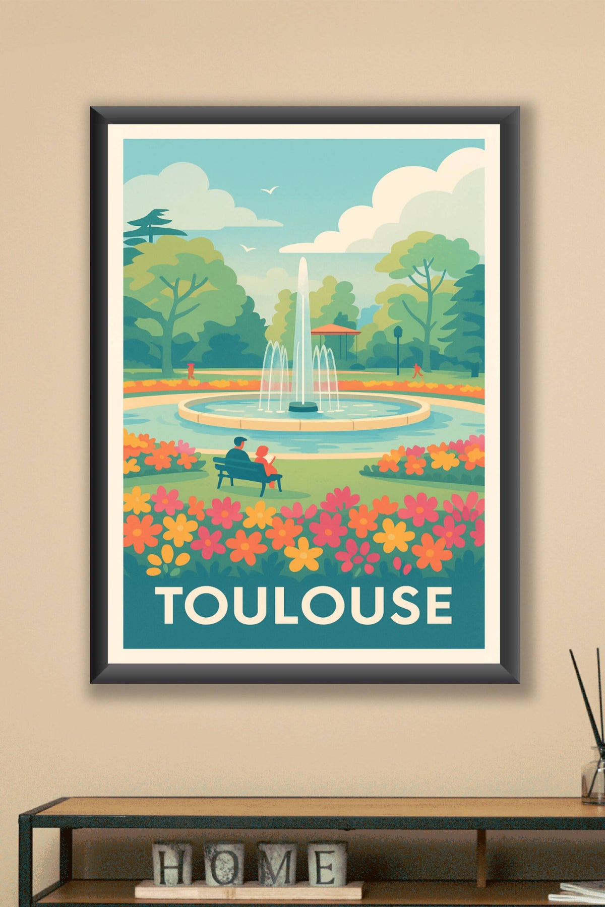 Affiche Toulouse — Instant de douceur au jardin public · poster d'art de Toulouse