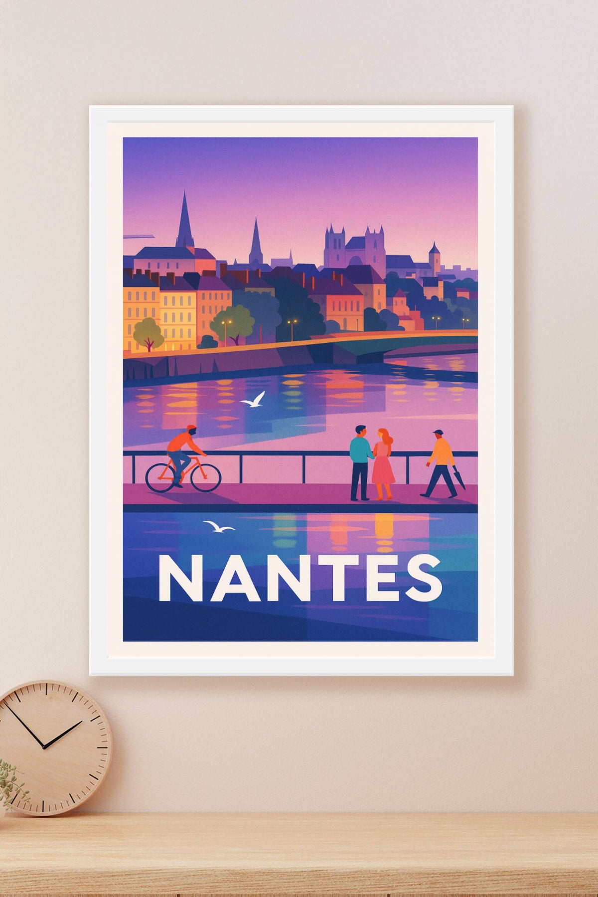 Affiche Nantes — Promenade au fil de l'Erdre · poster d'art de Nantes