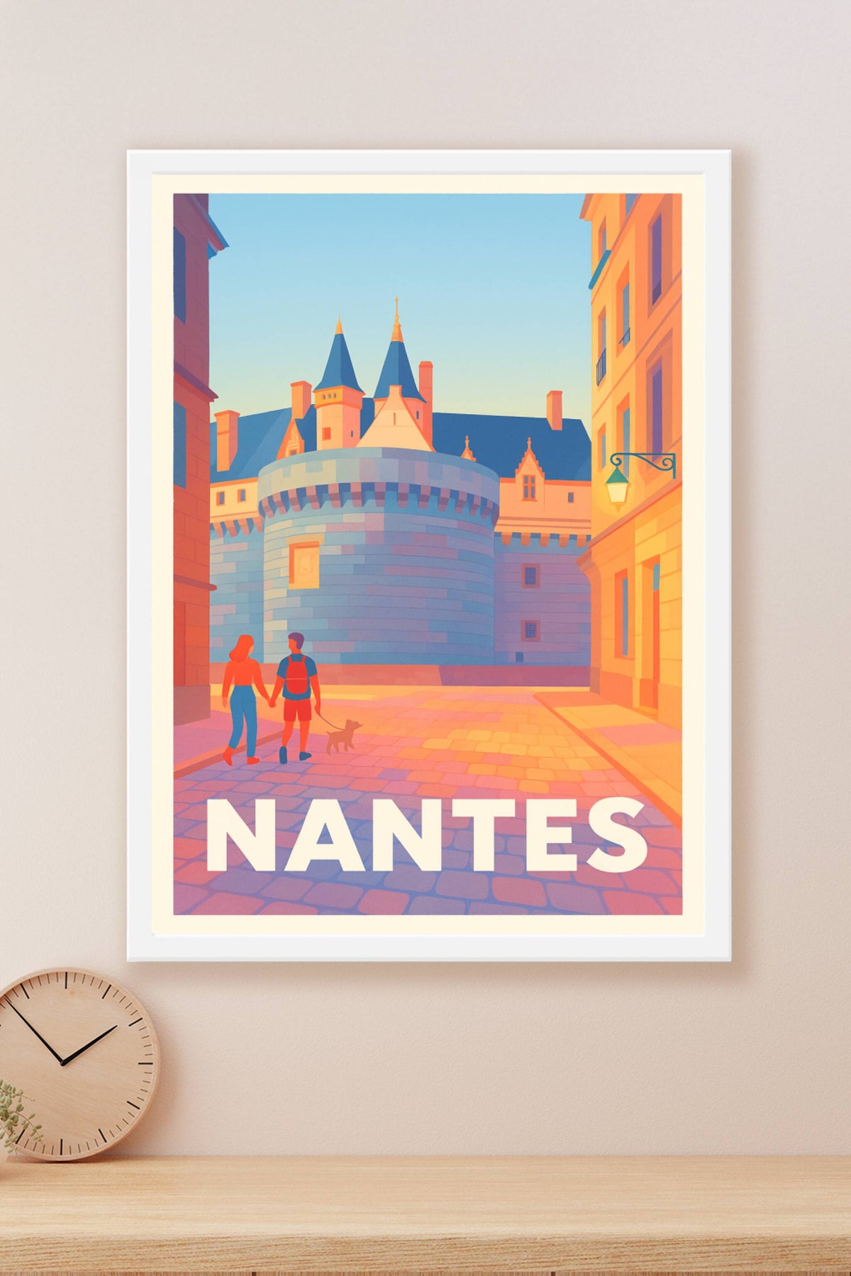 Affiche Nantes — Promenade au pied du Château des Ducs · poster d'art de Nantes