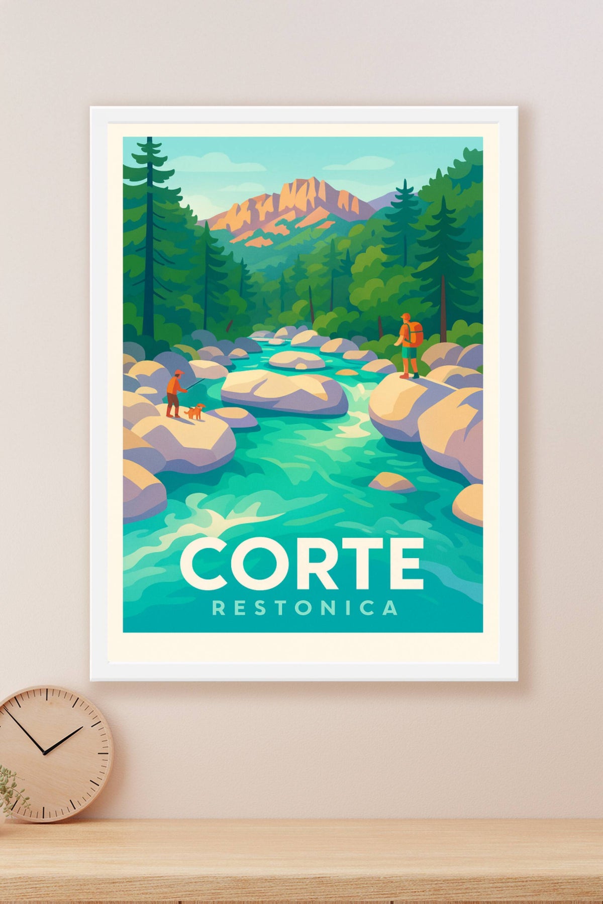 Affiche Corte — Évasion sauvage dans la vallée de la Restonica · poster d'art de Corte
