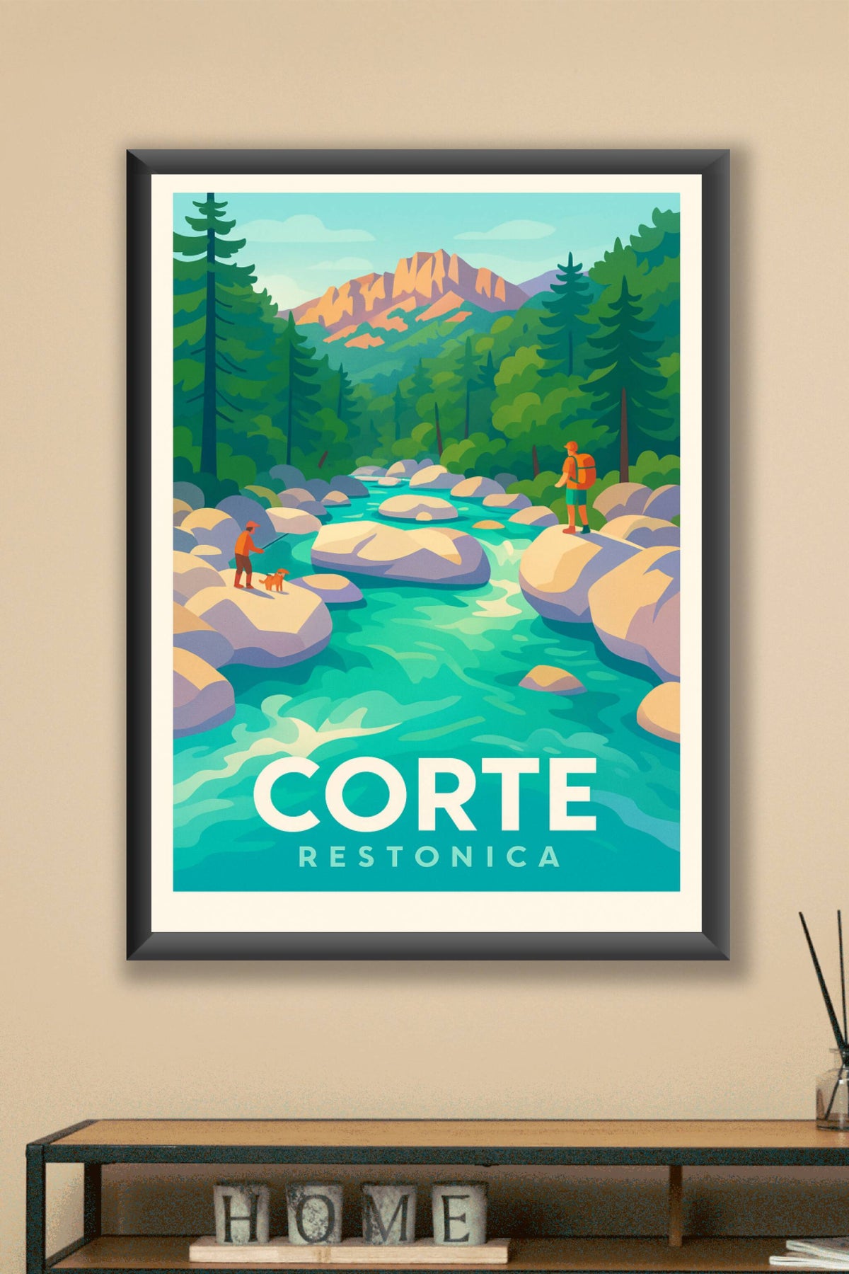 Affiche Corte — Évasion sauvage dans la vallée de la Restonica · poster d'art de Corte
