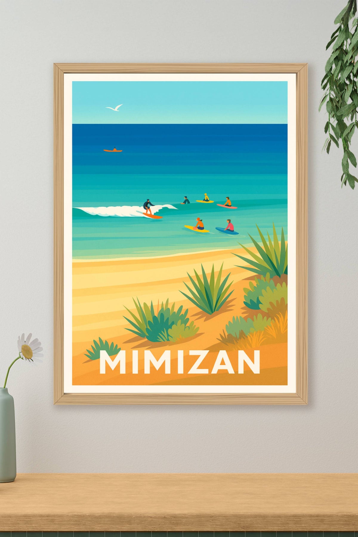 Affiche Mimizan — Le paradis du surf landais · poster d'art de Mimizan