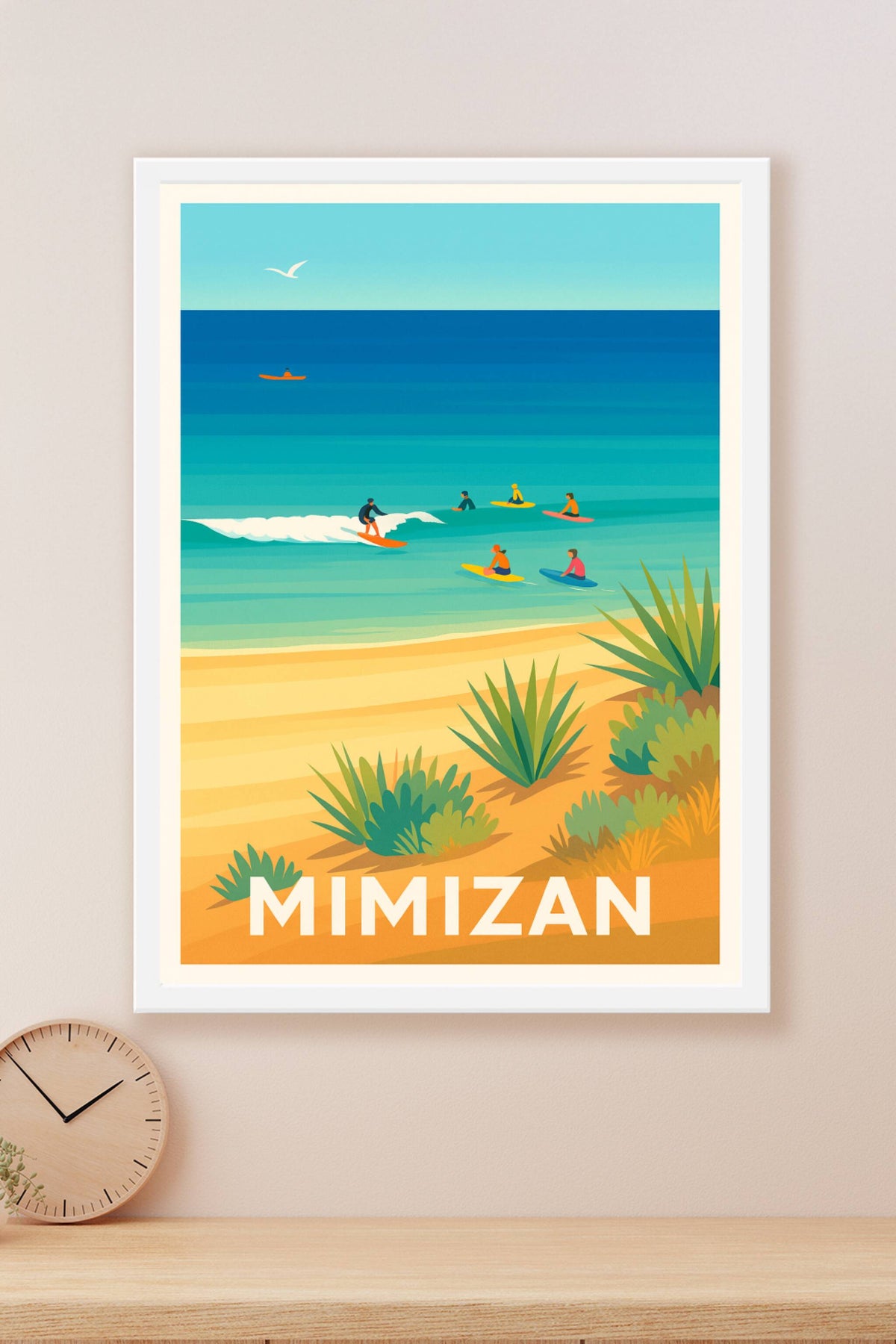 Affiche Mimizan — Le paradis du surf landais · poster d'art de Mimizan