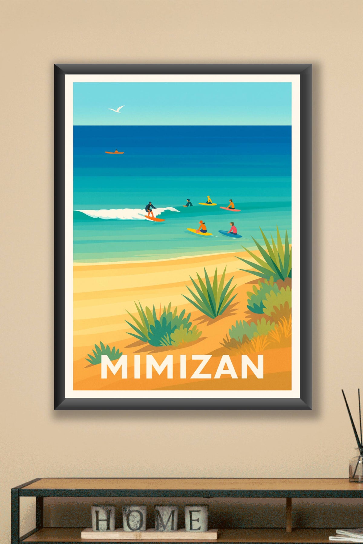 Affiche Mimizan — Le paradis du surf landais · poster d'art de Mimizan