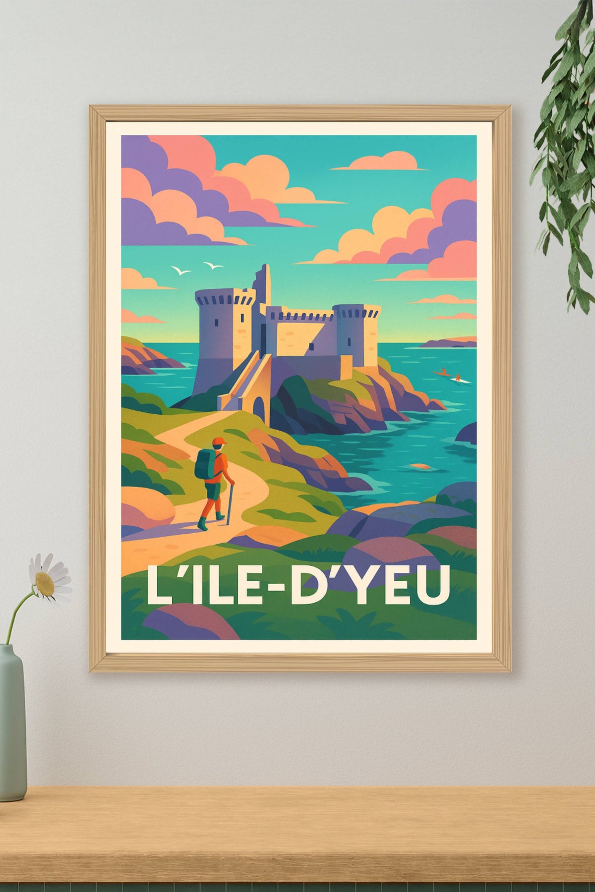 Affiche L'Île-d'Yeu — Évasion sauvage sur la côte vendéenne · poster d'art de L'Île-d'Yeu