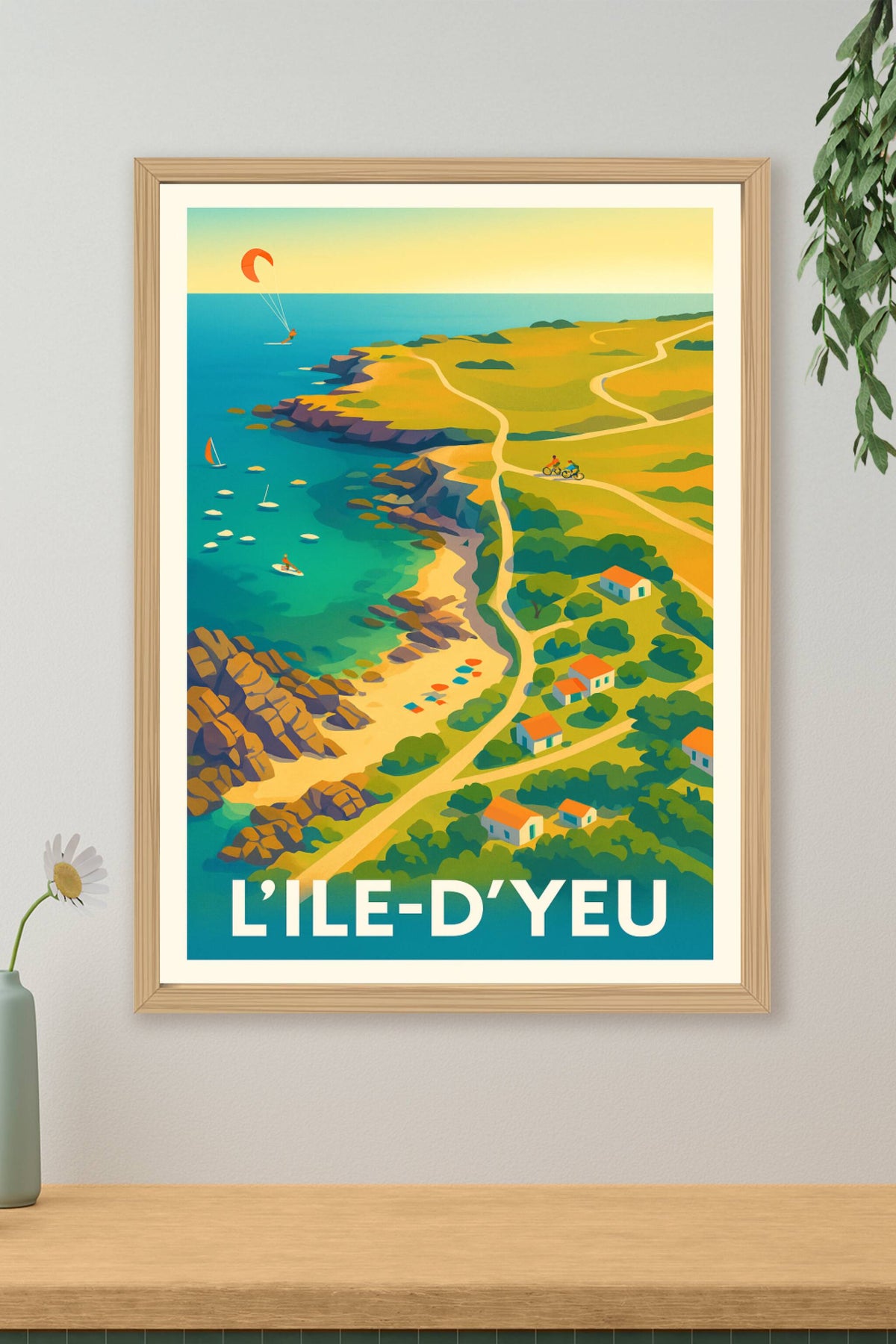 Affiche L'Île-d'Yeu — Évasion nature sur la côte vendéenne · poster d'art de L'Île-d'Yeu