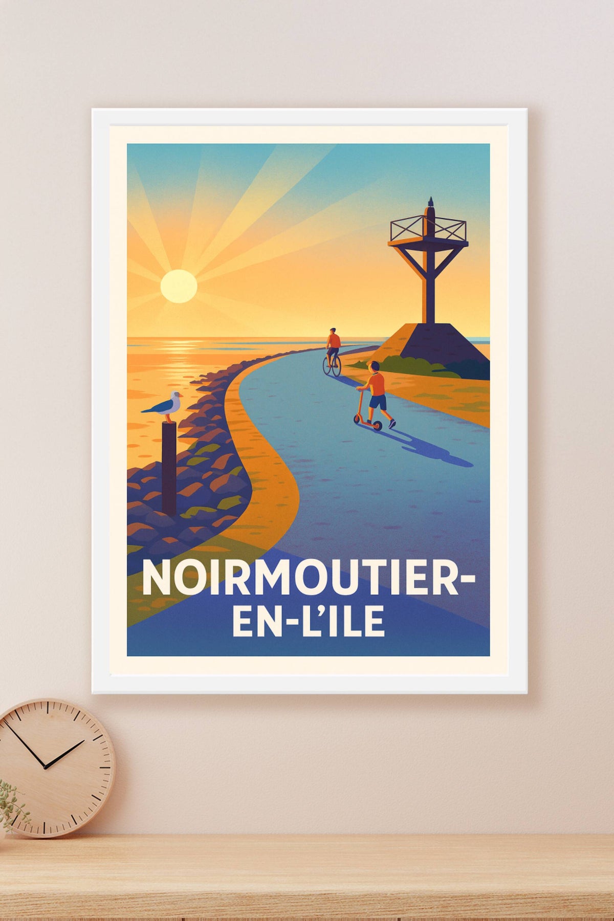 Affiche Noirmoutier-en-l’Île — Balade en bord d’océan · poster d'art de Noirmoutier-en-l’Île