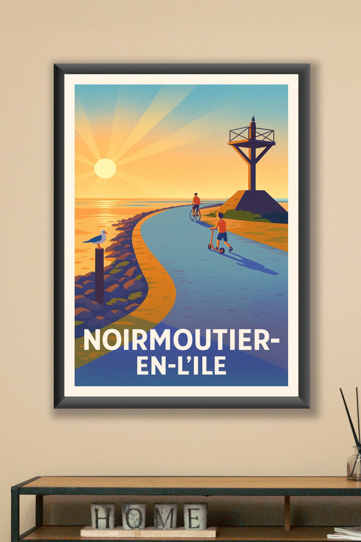 Affiche Noirmoutier-en-l’Île — Balade en bord d’océan · poster d'art de Noirmoutier-en-l’Île