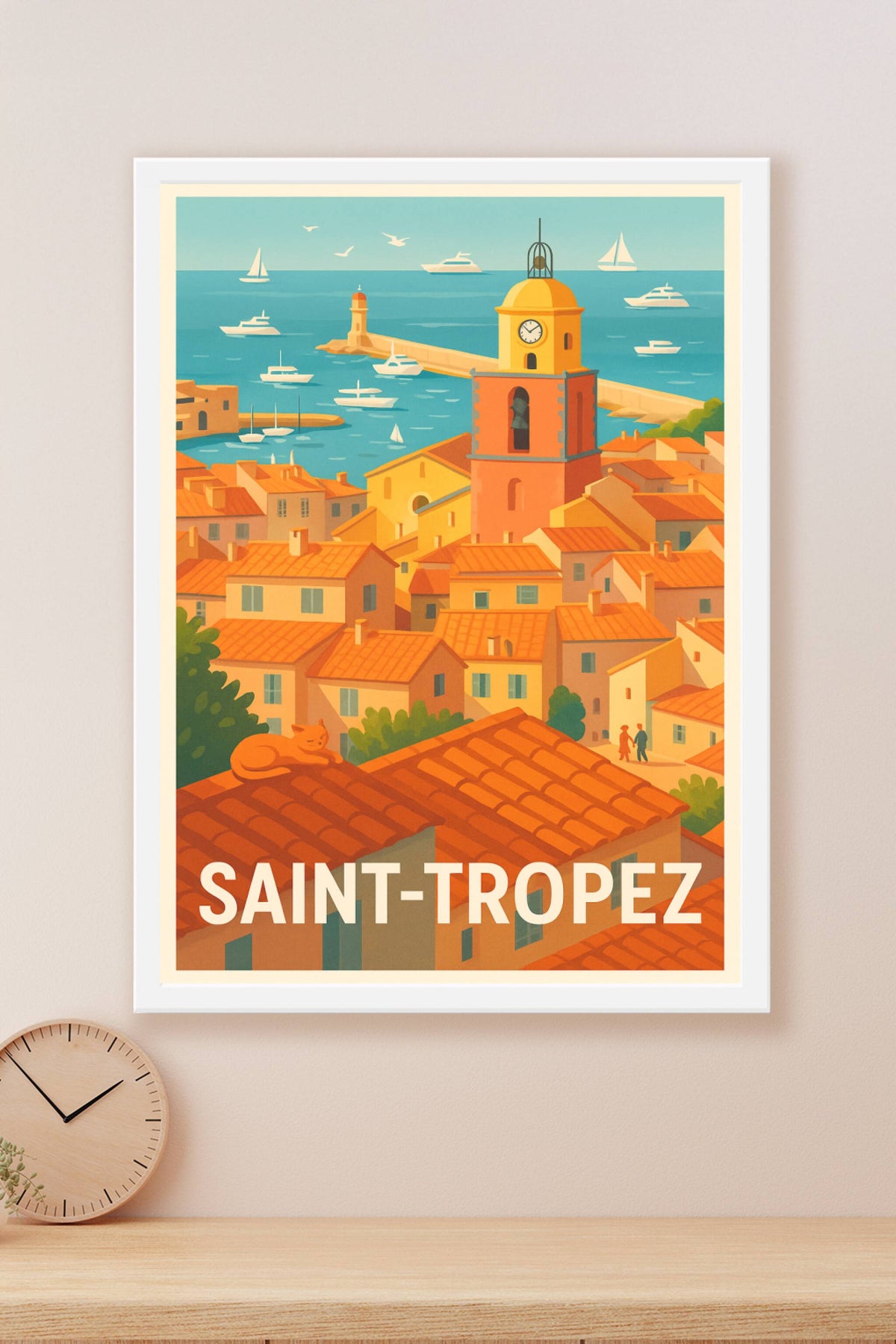 Affiche Saint-Tropez — Le charme méditerranéen en couleurs · poster d'art de Saint-Tropez