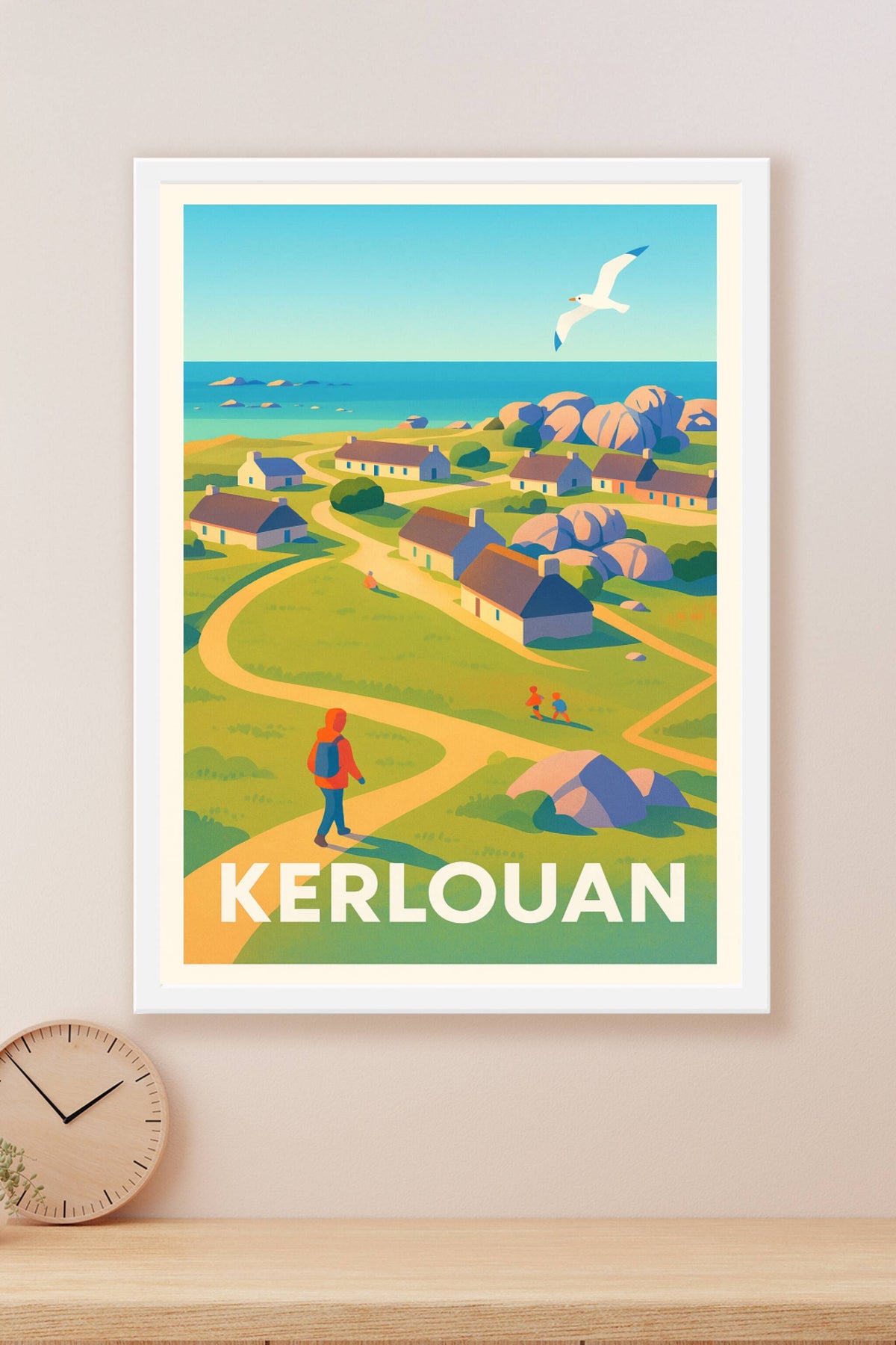 Affiche Kerlouan — Balade entre mer et tradition bretonne · poster d'art de Kerlouan