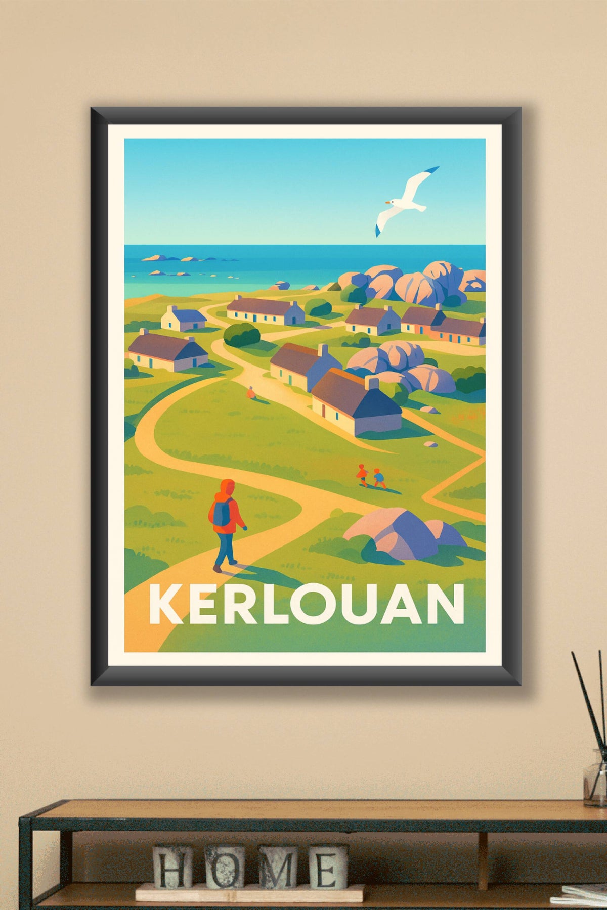 Affiche Kerlouan — Balade entre mer et tradition bretonne · poster d'art de Kerlouan