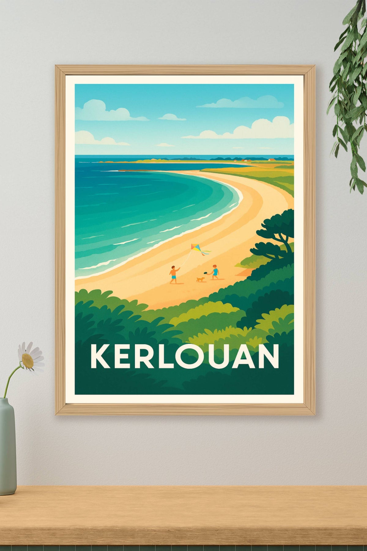 Affiche Kerlouan — Évasion en famille sur la côte bretonne · poster d'art de Kerlouan