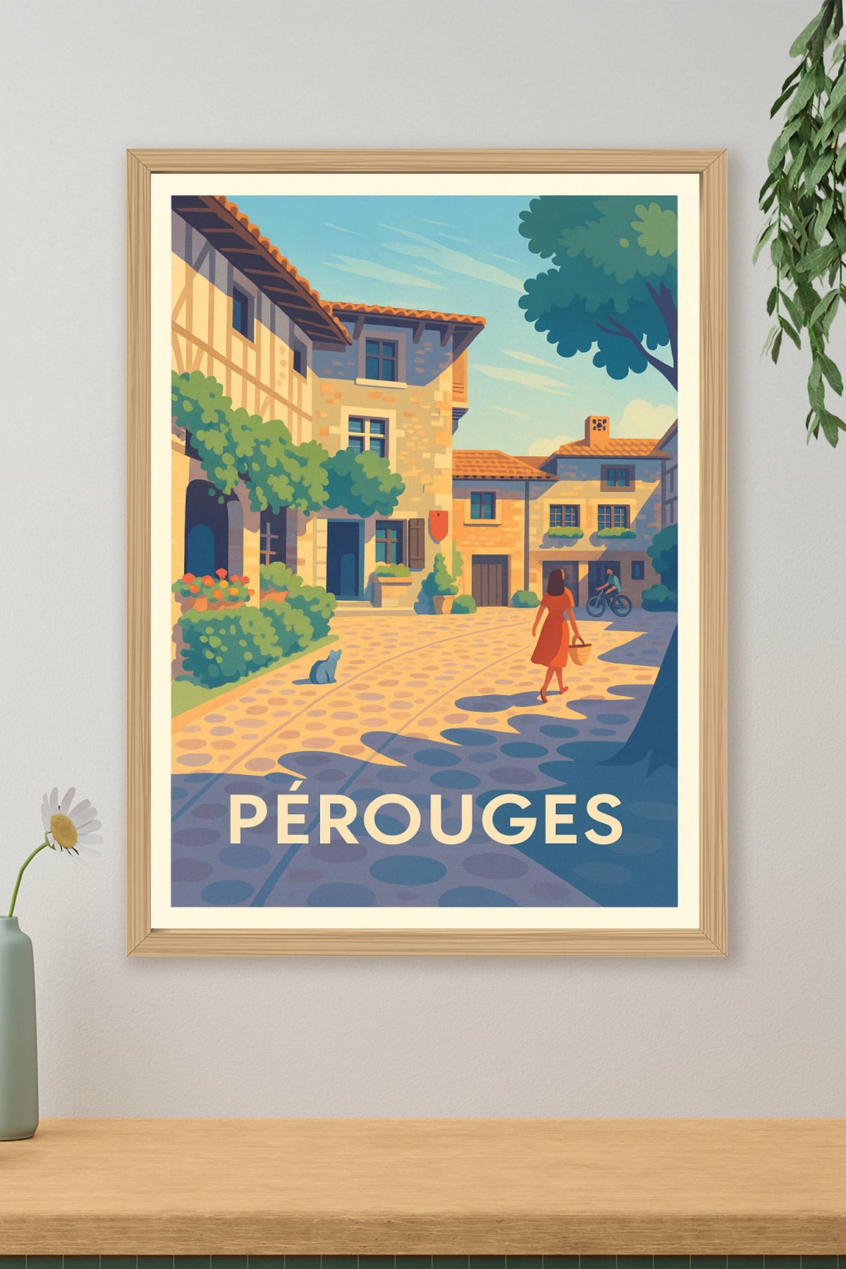 Affiche Pérouges — Charme médiéval et art de vivre · poster d'art de Pérouges