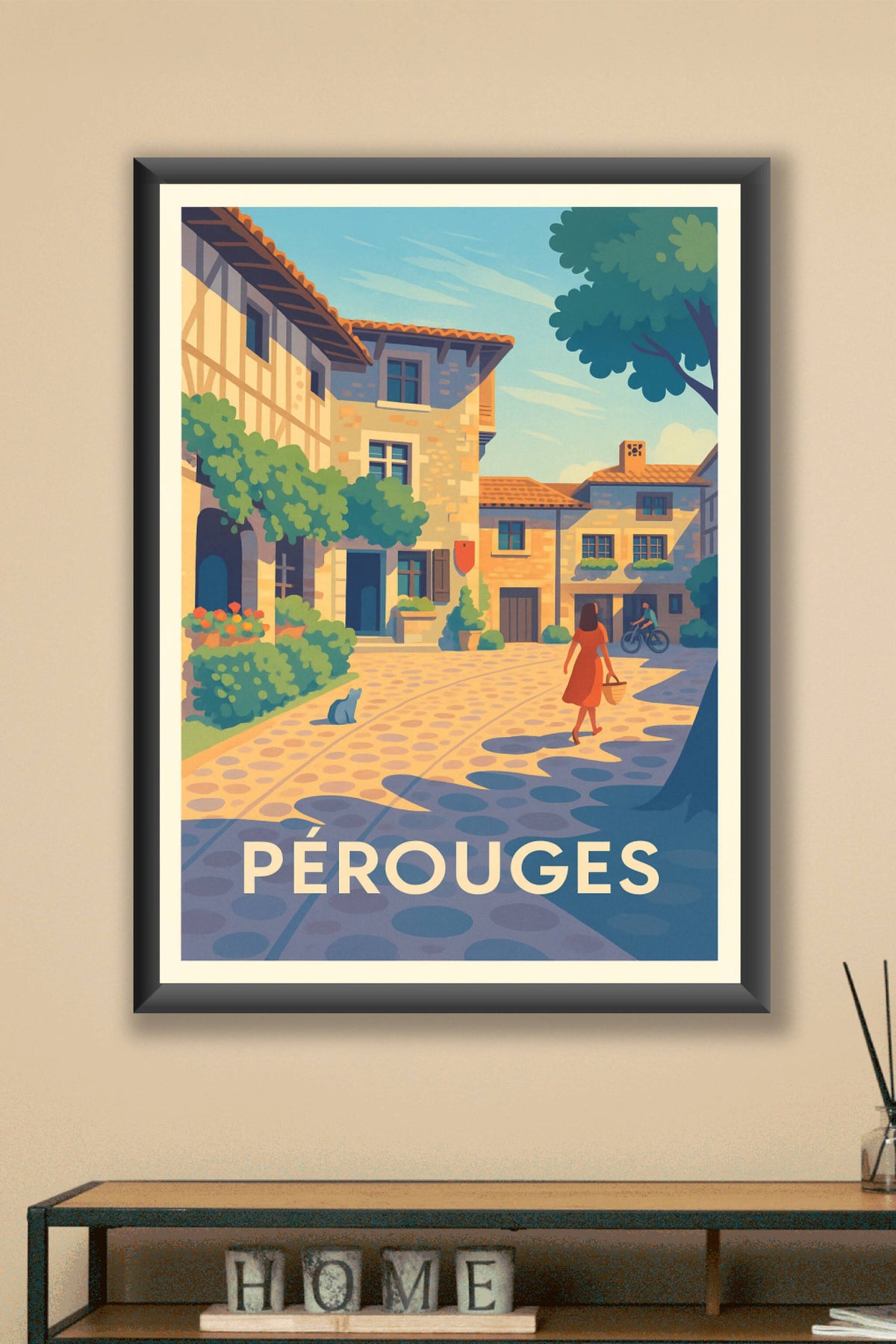 Affiche Pérouges — Charme médiéval et art de vivre · poster d'art de Pérouges