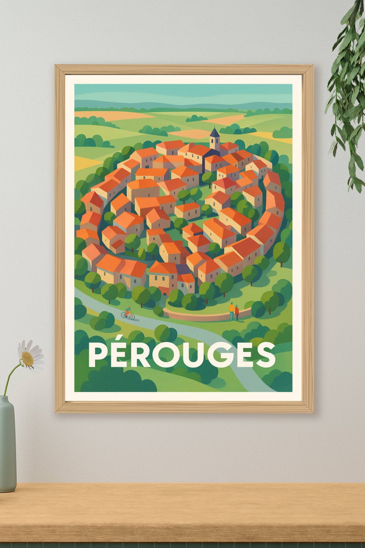 Affiche Pérouges — Un joyau médiéval au cœur de la nature · poster d'art de Pérouges