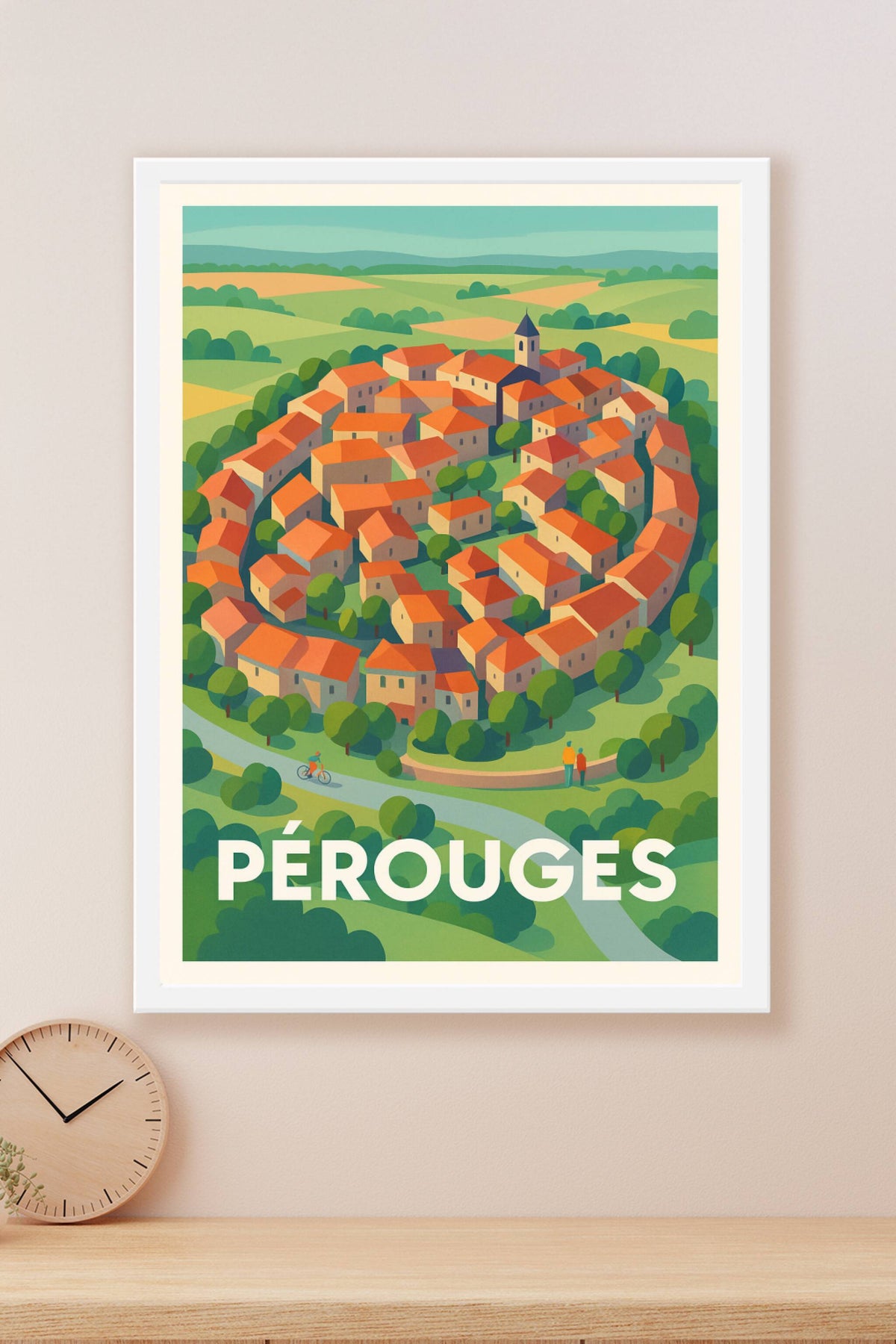 Affiche Pérouges — Un joyau médiéval au cœur de la nature · poster d'art de Pérouges