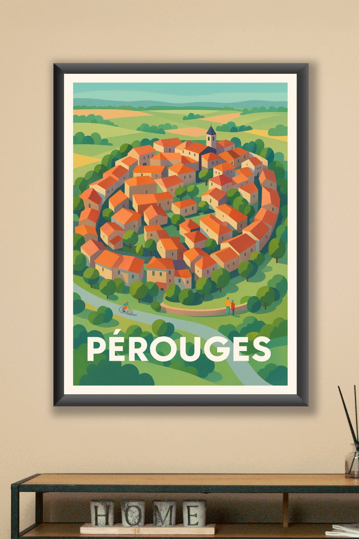 Affiche Pérouges — Un joyau médiéval au cœur de la nature · poster d'art de Pérouges