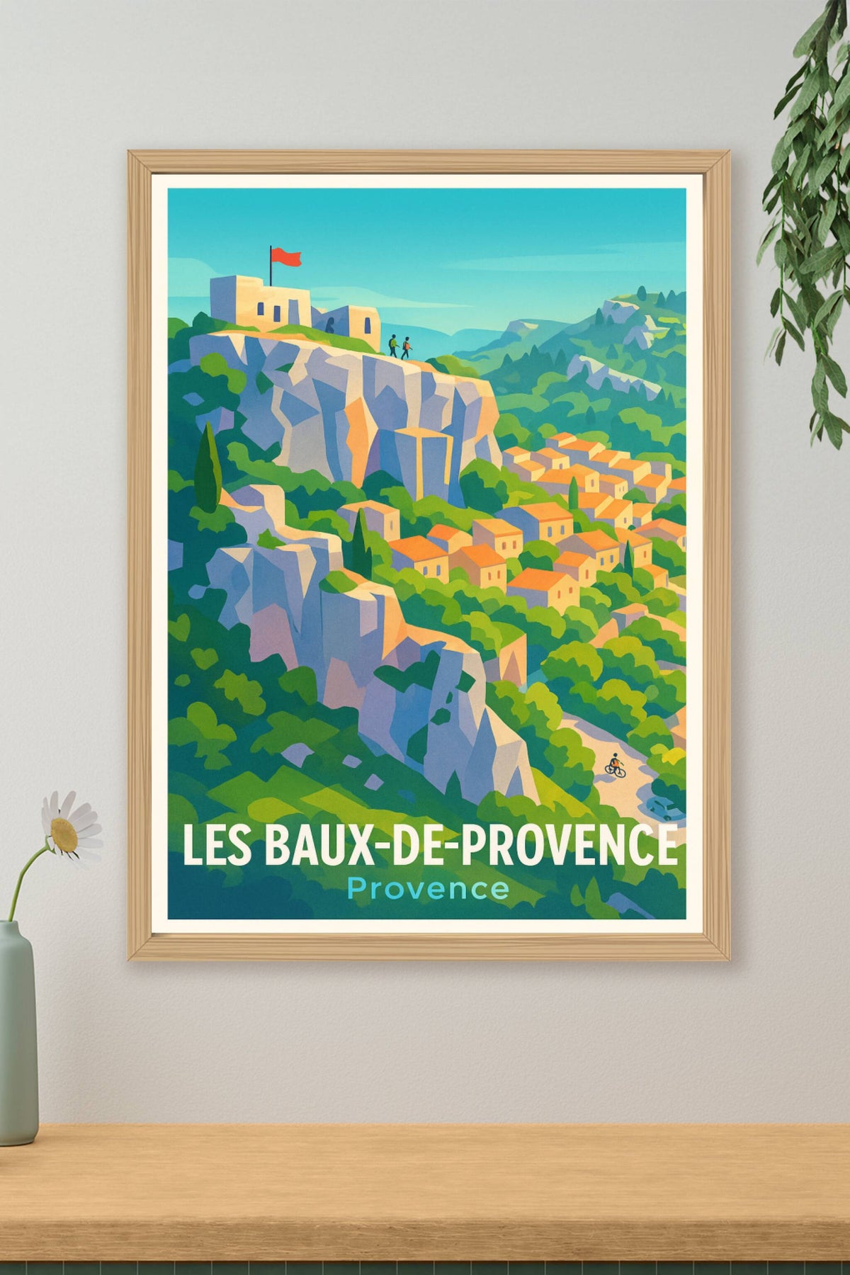 Affiche Les Baux-de-Provence — Village perché au cœur de la nature · poster d'art de Les Baux-de-Provence