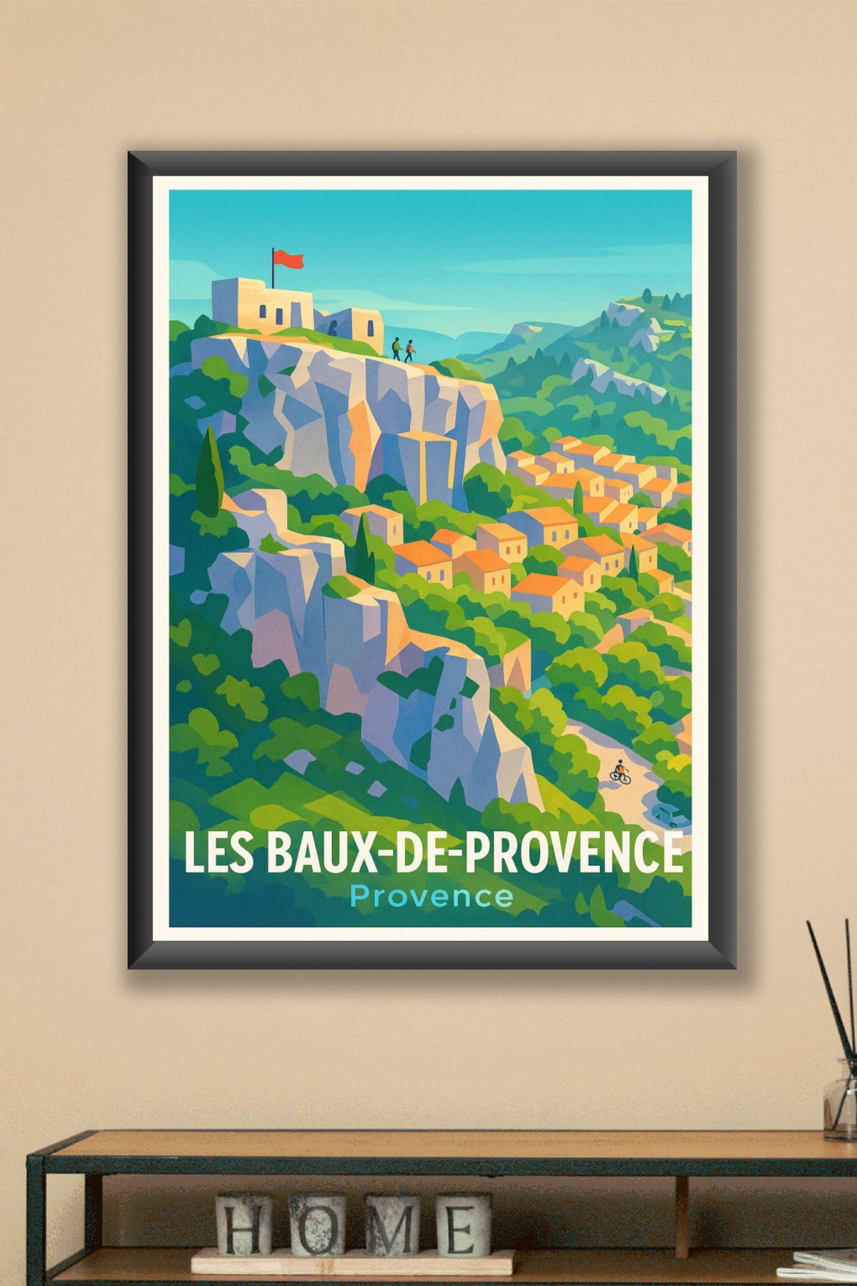 Affiche Les Baux-de-Provence — Village perché au cœur de la nature · poster d'art de Les Baux-de-Provence