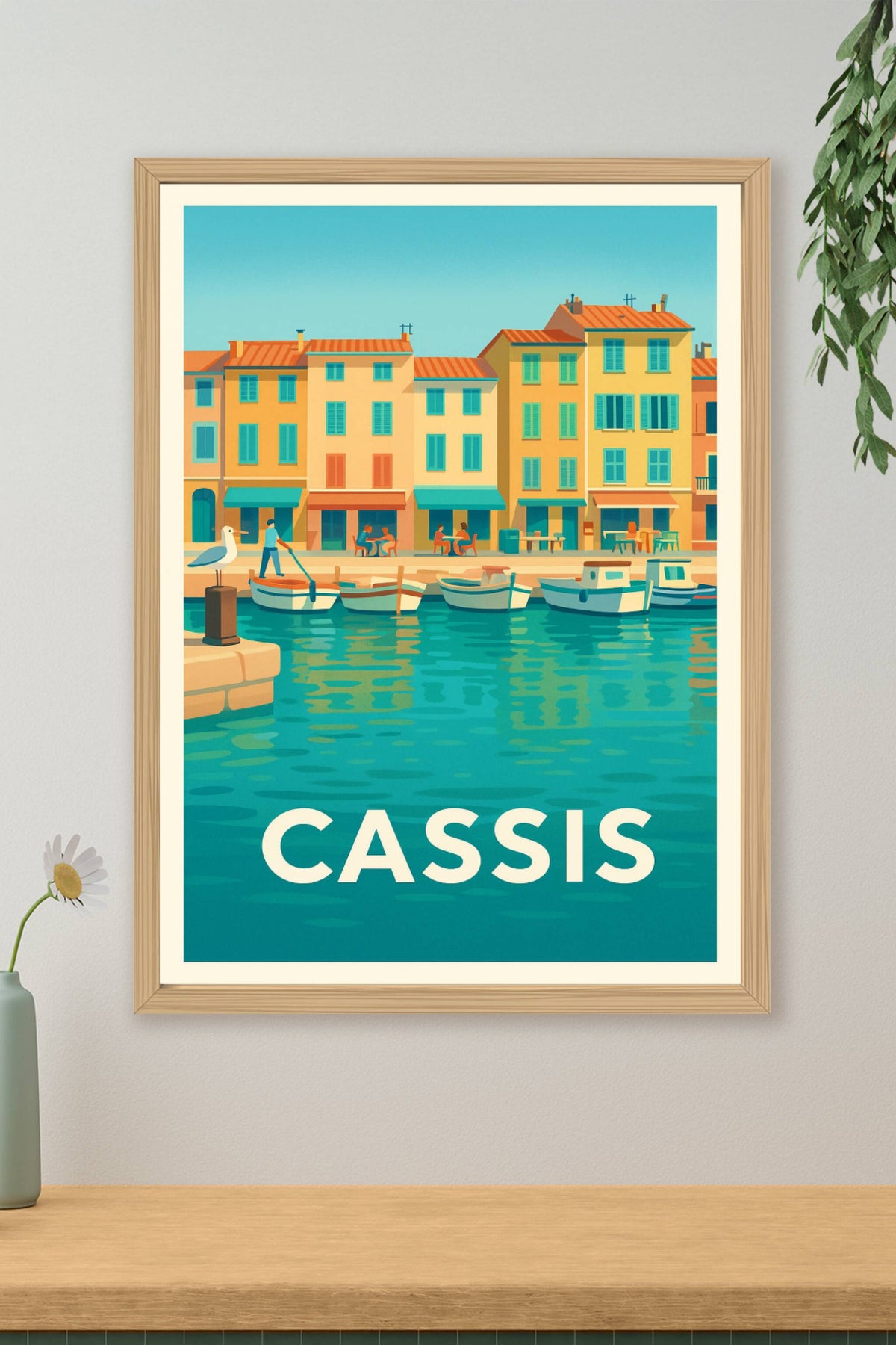Affiche Cassis — Le charme coloré du port ensoleillé · poster d'art de Cassis