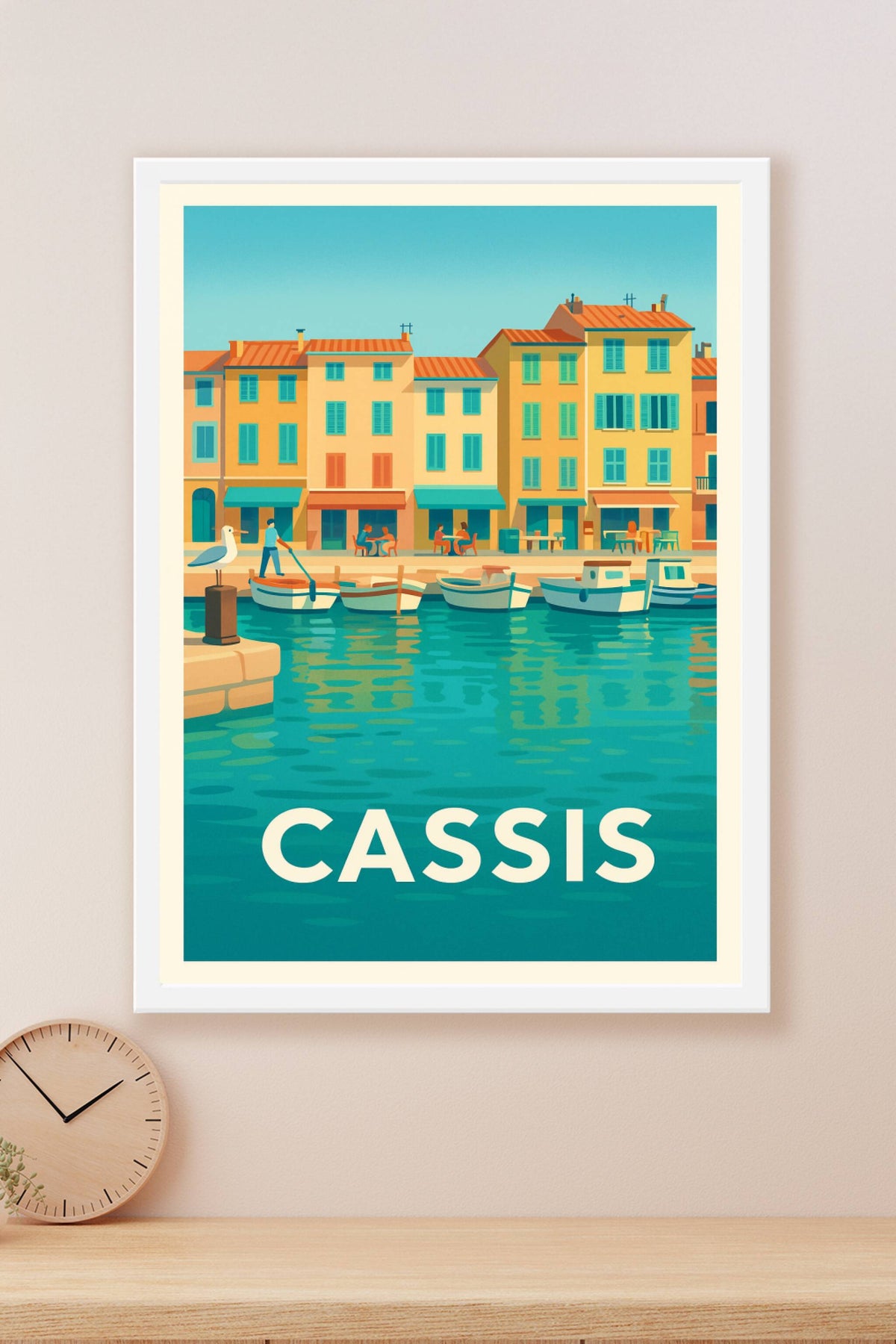 Affiche Cassis — Le charme coloré du port ensoleillé · poster d'art de Cassis
