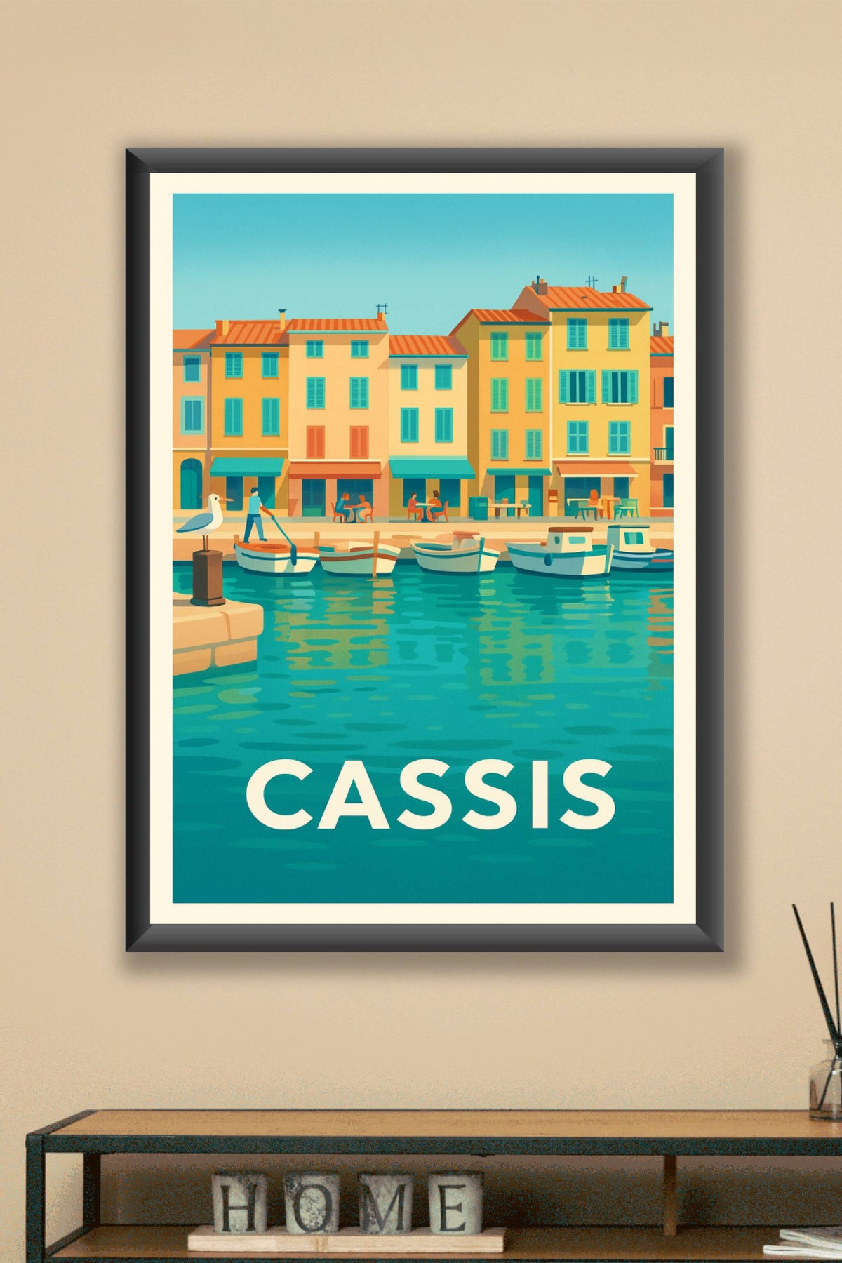 Affiche Cassis — Le charme coloré du port ensoleillé · poster d'art de Cassis