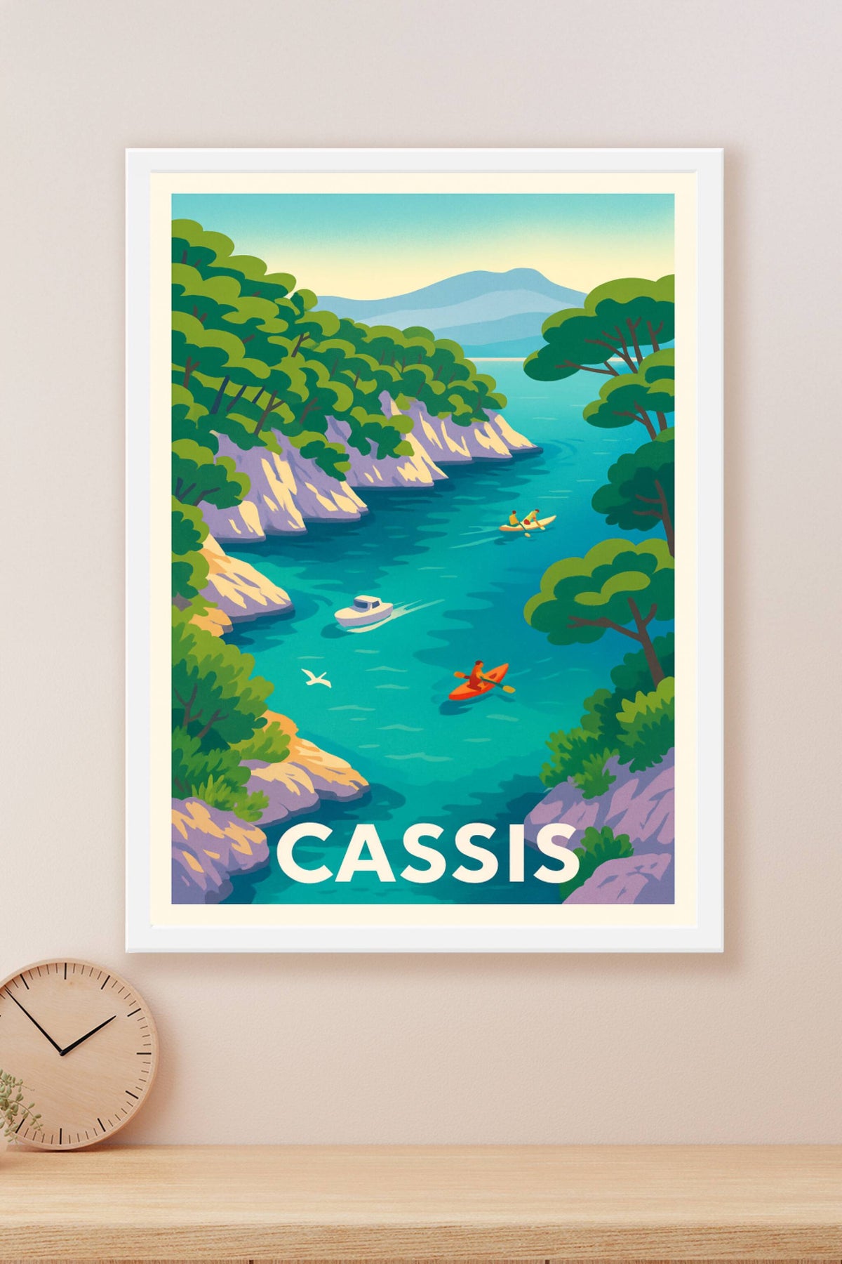 Affiche Cassis — Évasion en calanques turquoise · poster d'art de Cassis