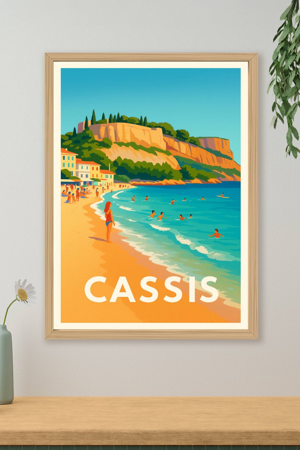 Affiche Cassis — Douceur d’été sur la plage · poster d'art de Cassis