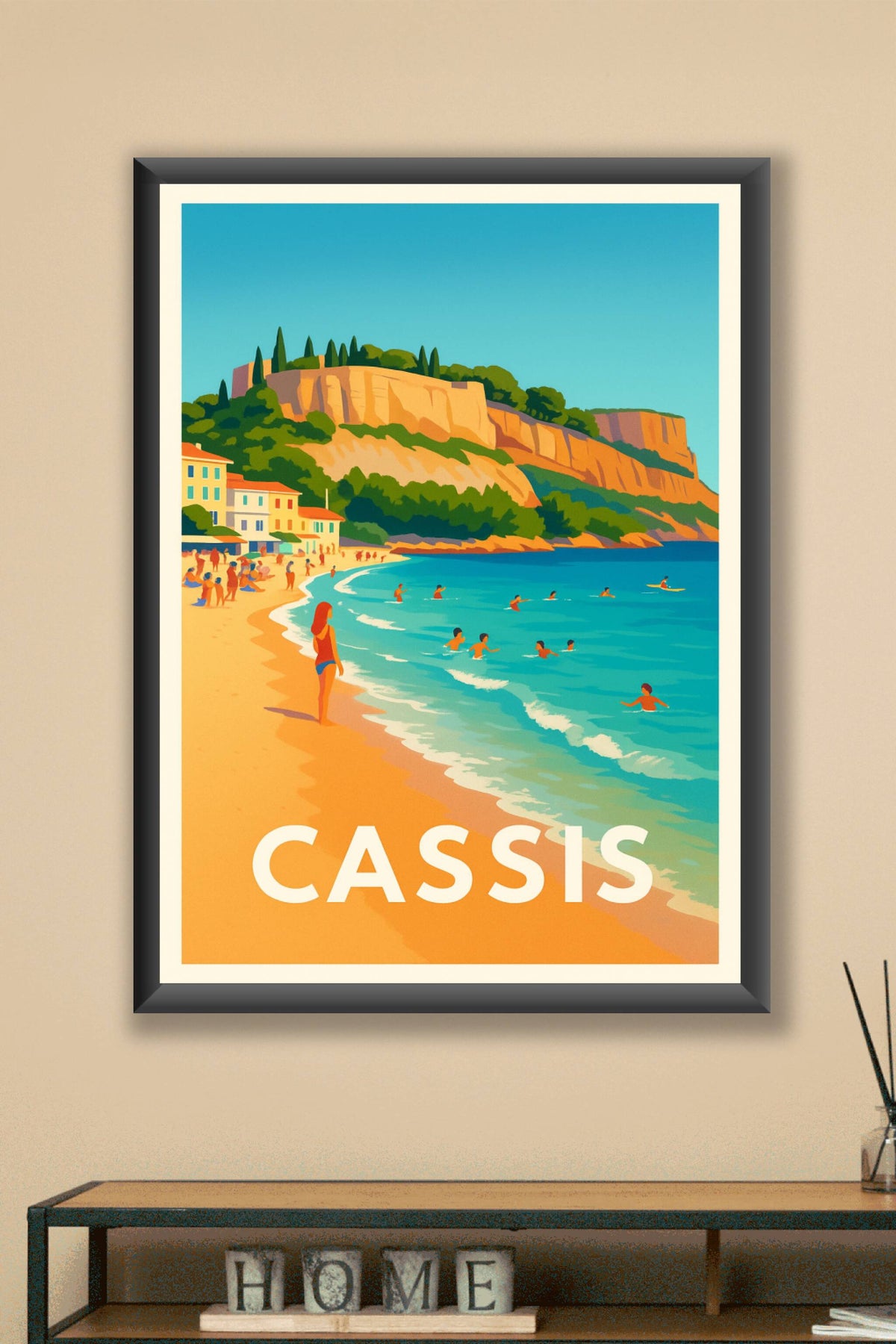 Affiche Cassis — Douceur d’été sur la plage · poster d'art de Cassis