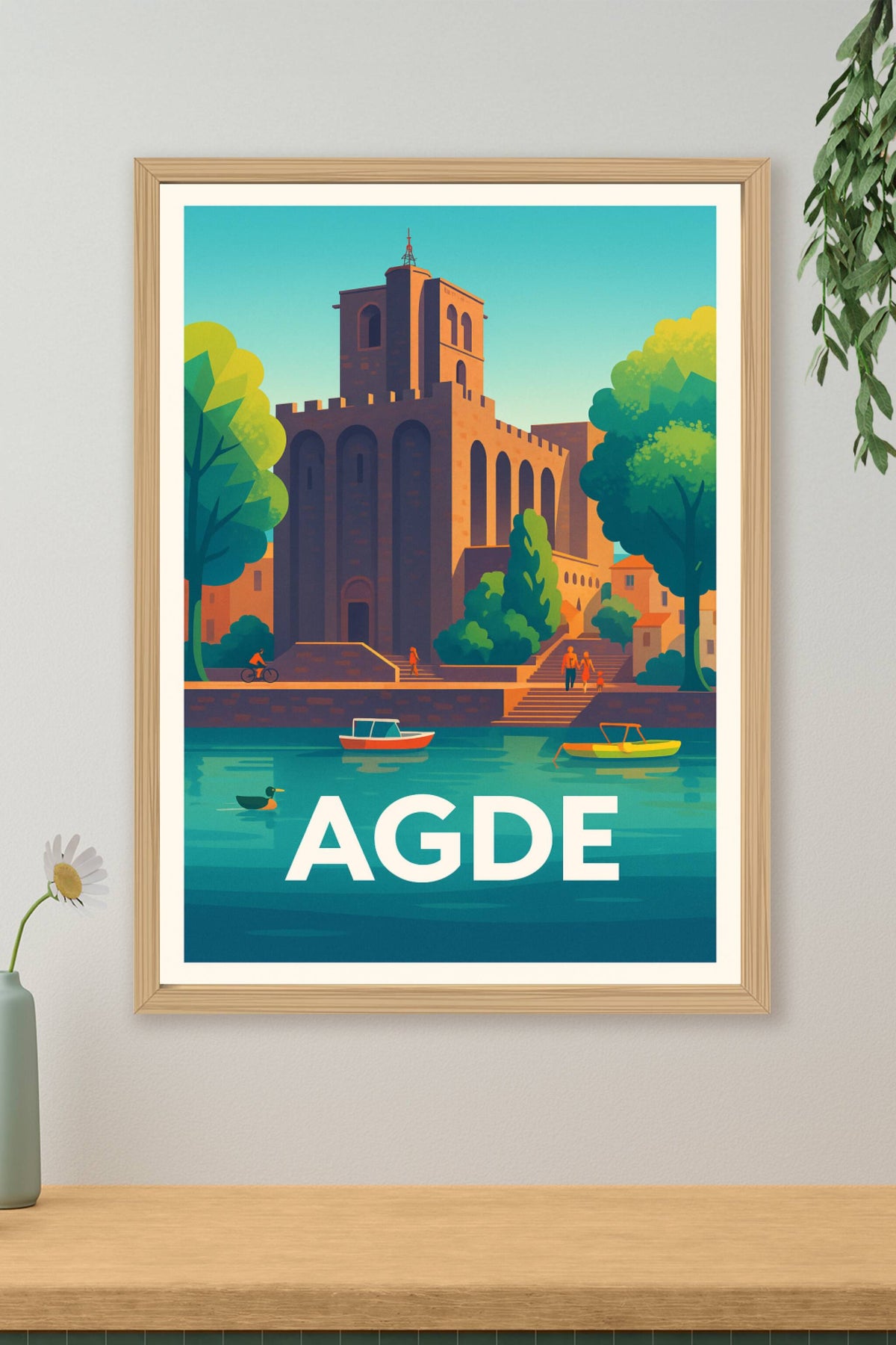 Affiche Agde — Atmosphère paisible au bord de l’Hérault · poster d'art de Agde