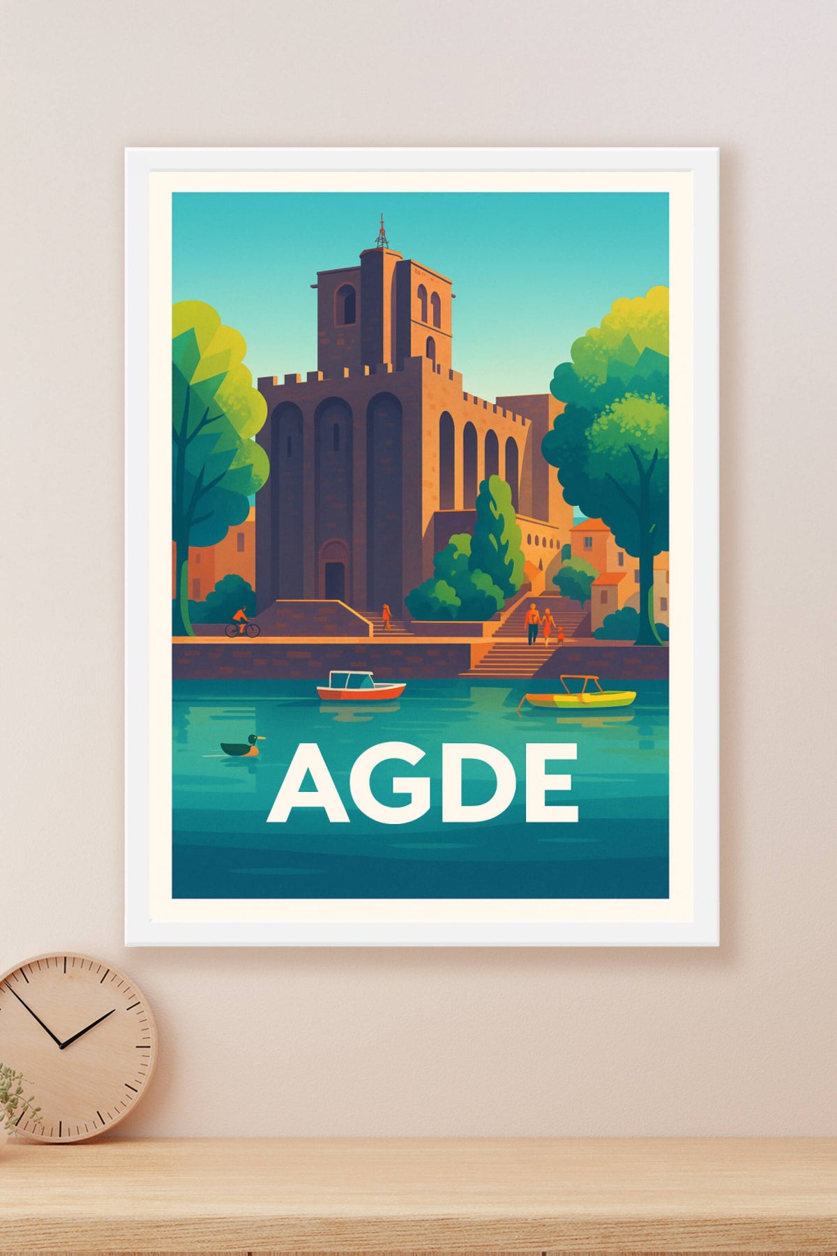 Affiche Agde — Atmosphère paisible au bord de l’Hérault · poster d'art de Agde