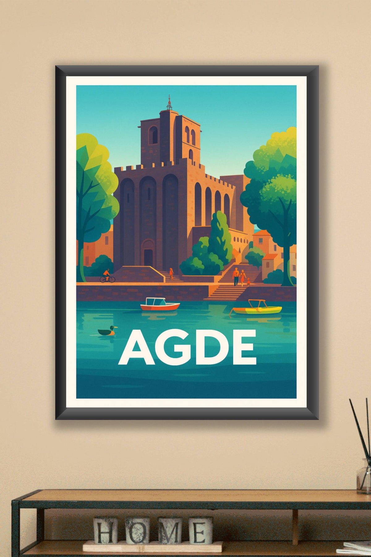 Affiche Agde — Atmosphère paisible au bord de l’Hérault · poster d'art de Agde