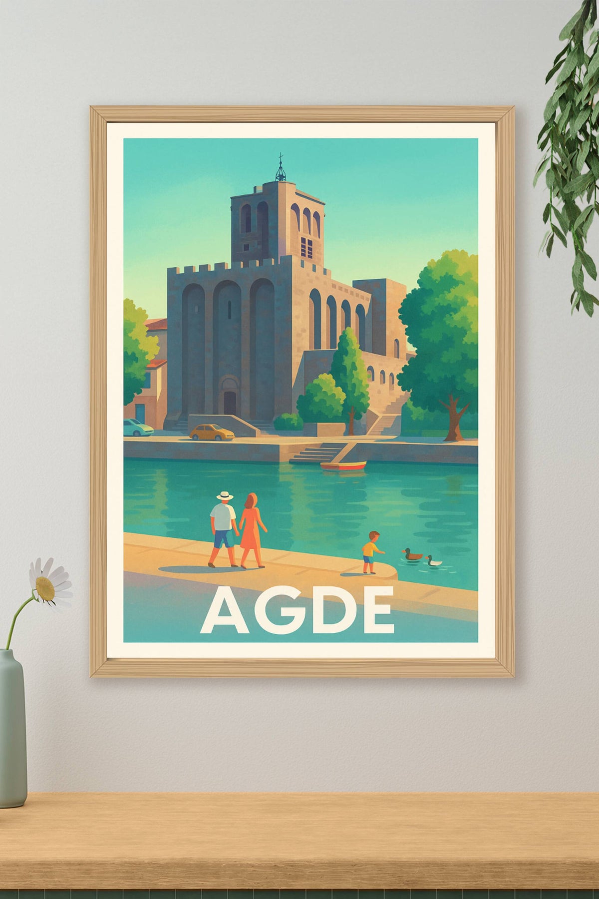 Affiche Agde — Balade au fil du fleuve · poster d'art de Agde