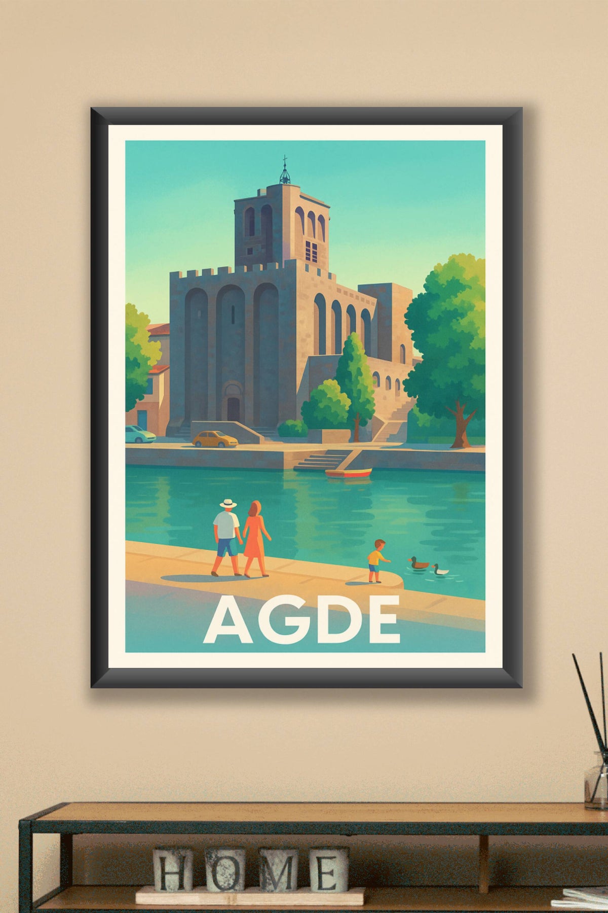 Affiche Agde — Balade au fil du fleuve · poster d'art de Agde