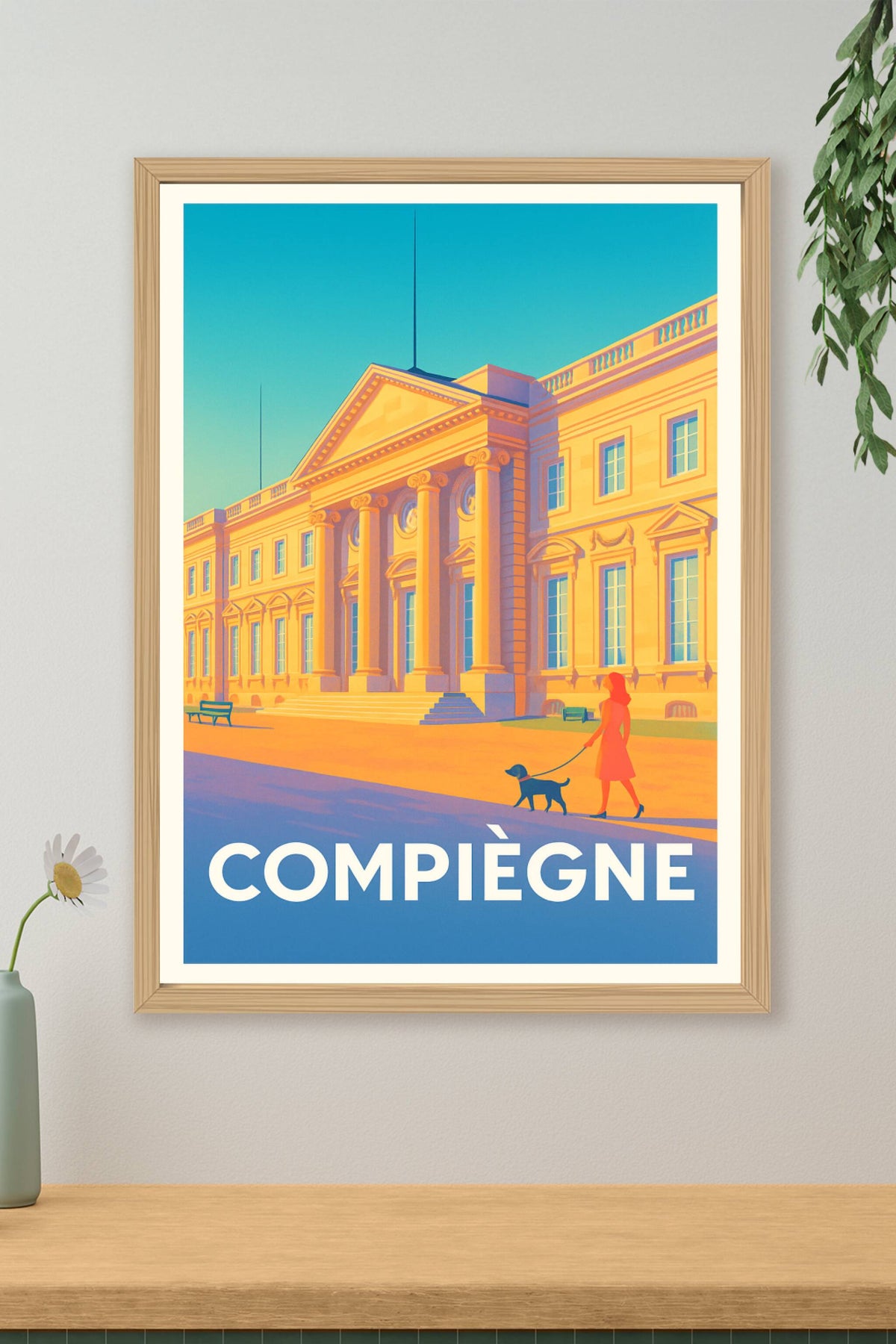 Affiche Compiègne — Élégance et histoire au cœur de la ville · poster d'art de Compiègne
