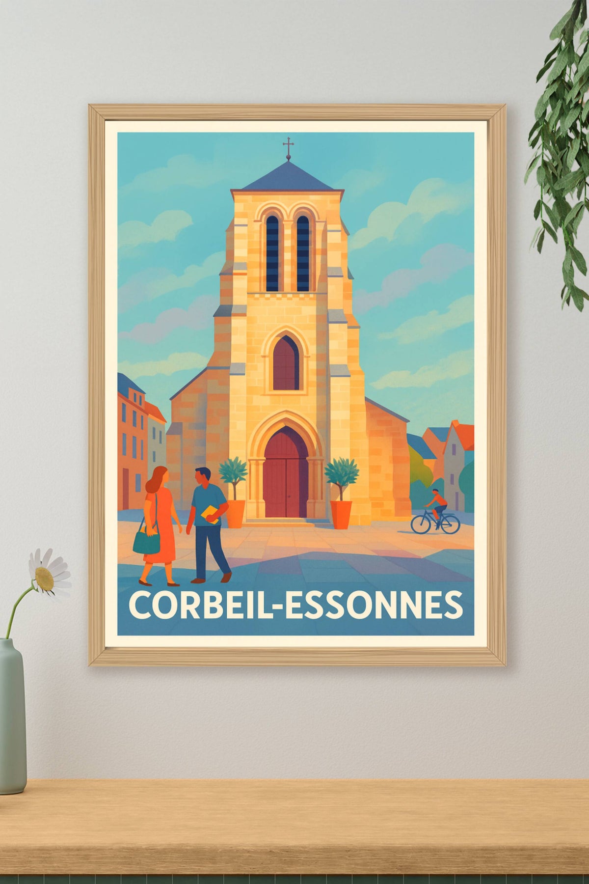 Affiche Corbeil-Essonnes — Harmonie architecturale au cœur de la ville · poster d'art de Corbeil-Essonnes