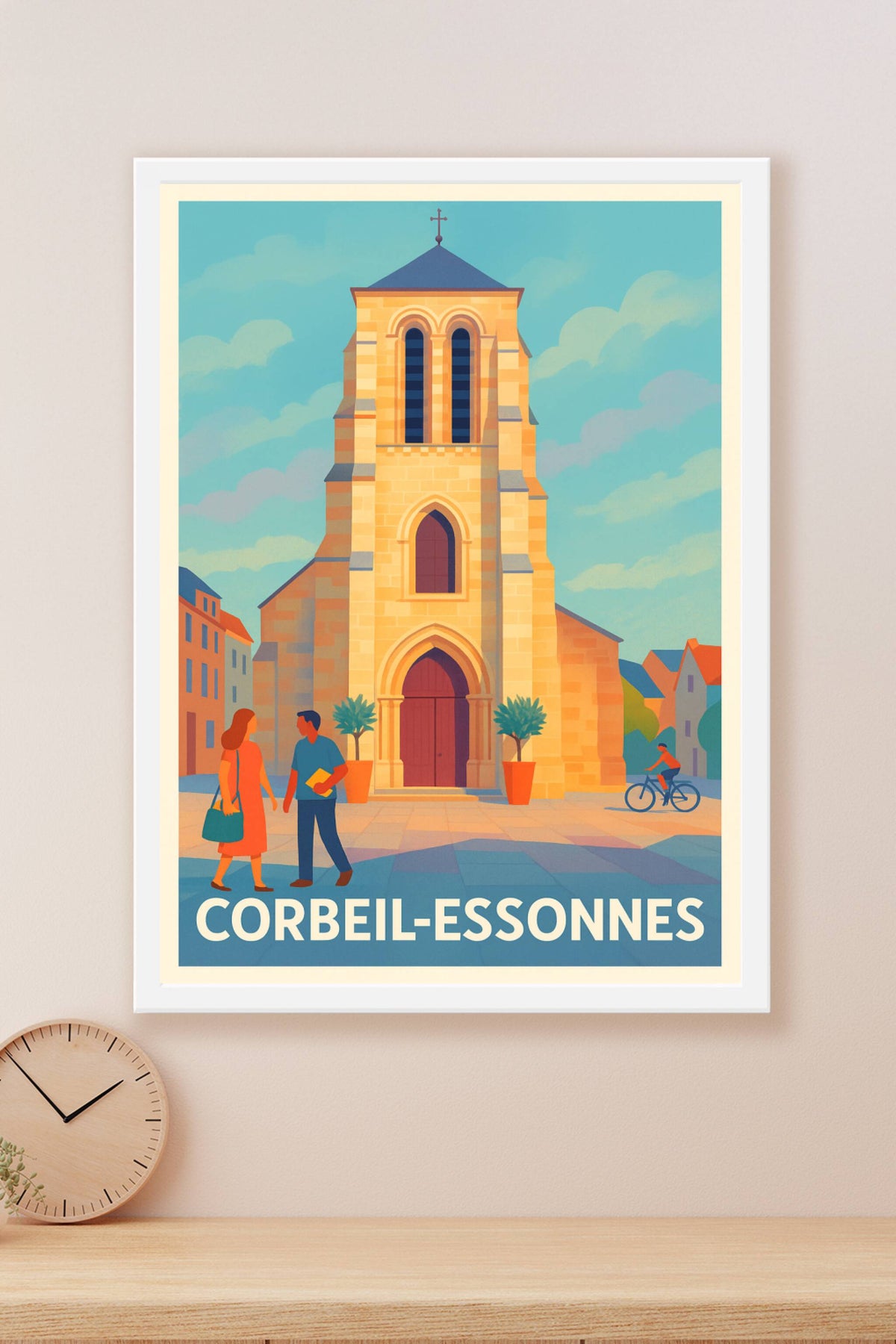 Affiche Corbeil-Essonnes — Harmonie architecturale au cœur de la ville · poster d'art de Corbeil-Essonnes