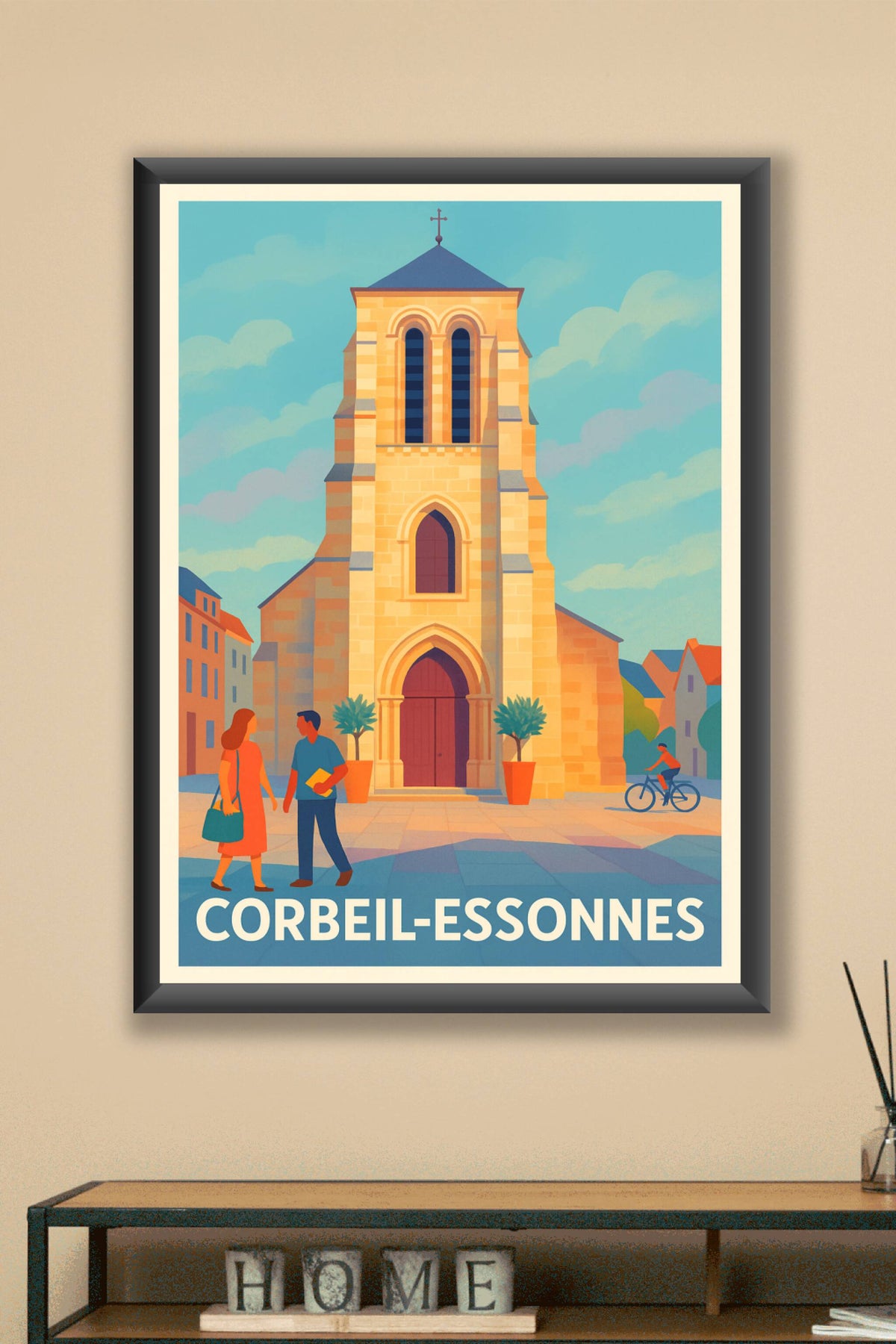 Affiche Corbeil-Essonnes — Harmonie architecturale au cœur de la ville · poster d'art de Corbeil-Essonnes