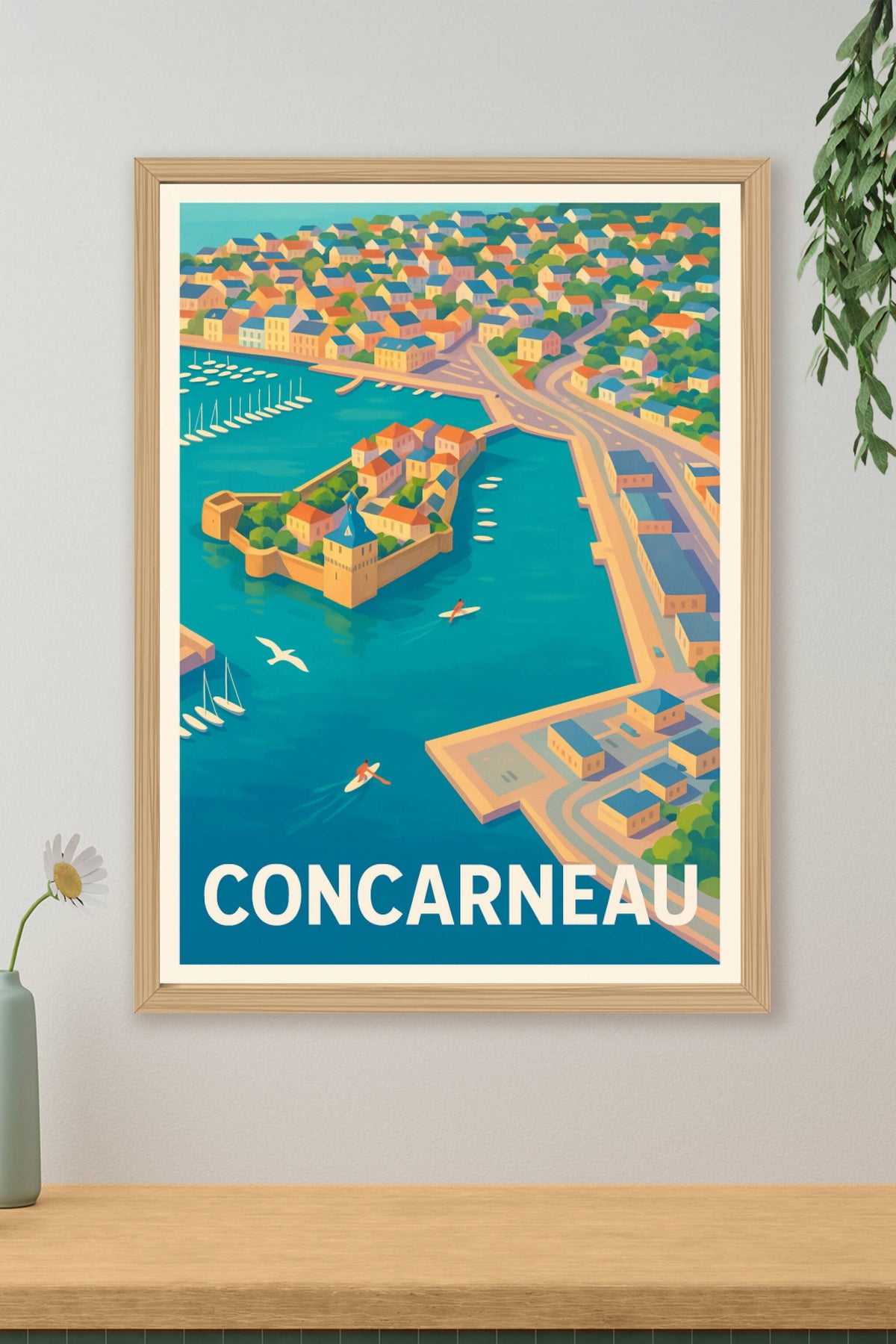 Affiche Concarneau — Vue idyllique sur la cité corsaire · poster d'art de Concarneau