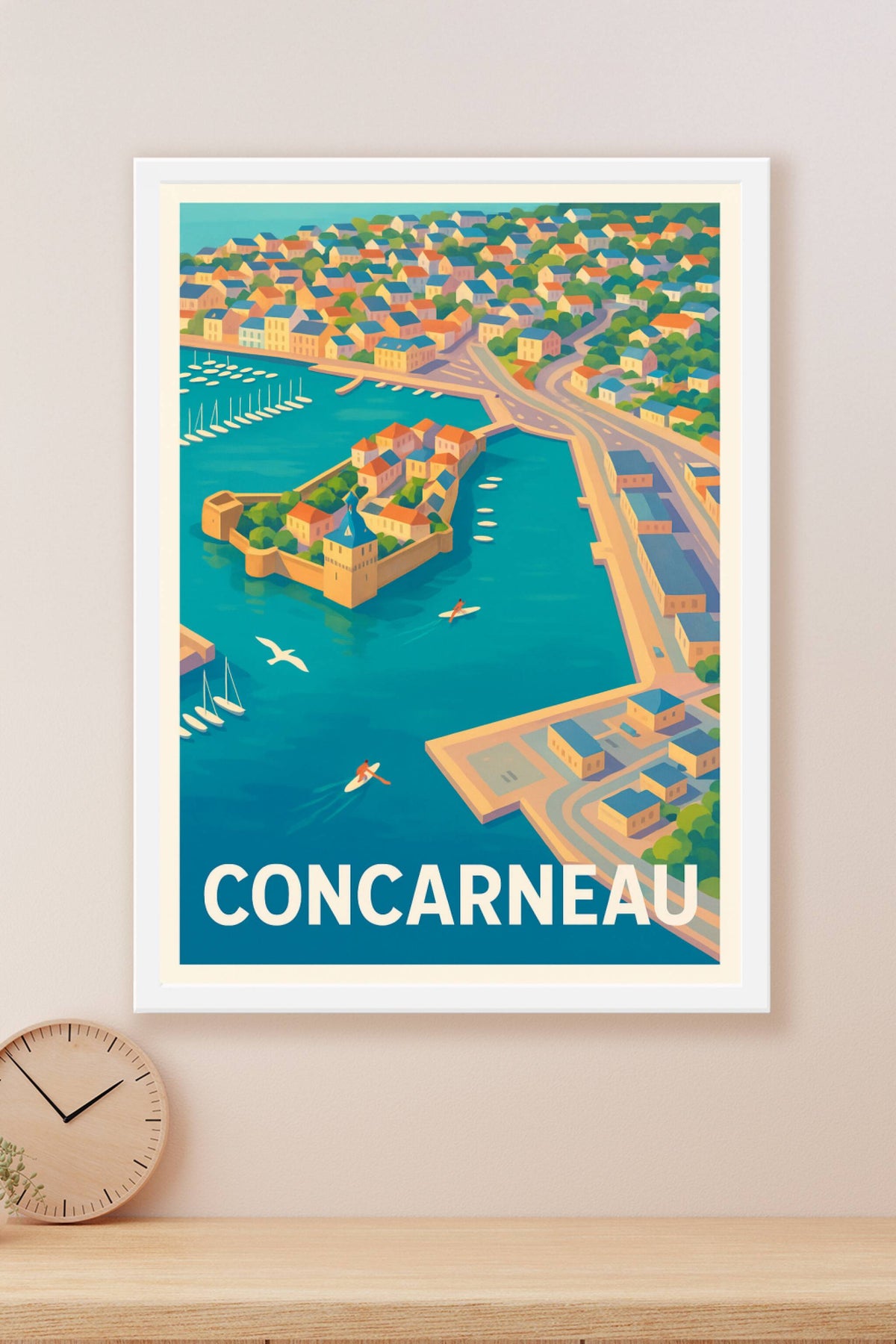 Affiche Concarneau — Vue idyllique sur la cité corsaire · poster d'art de Concarneau