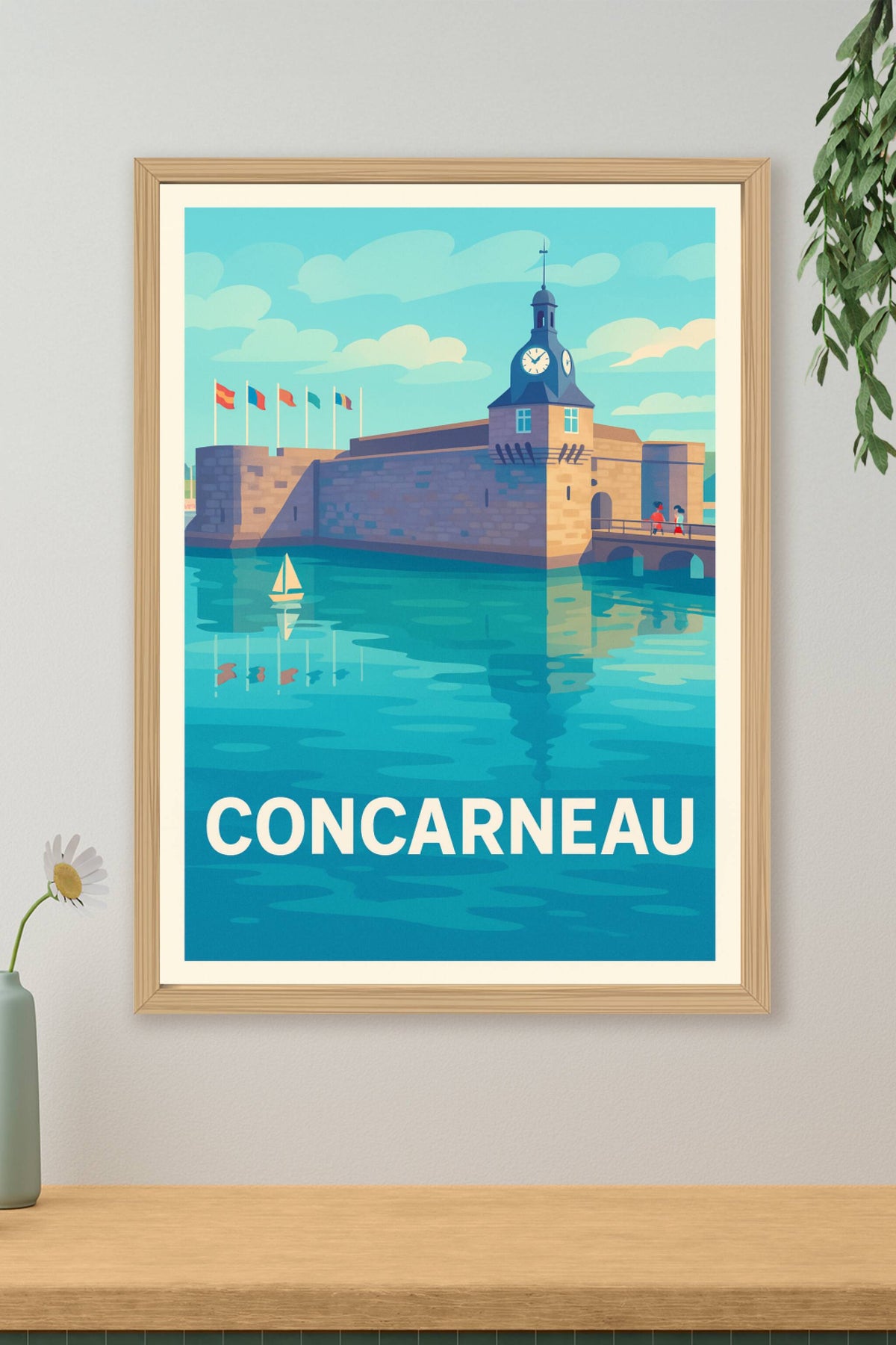 Affiche Concarneau — Charme intemporel du port historique · poster d'art de Concarneau