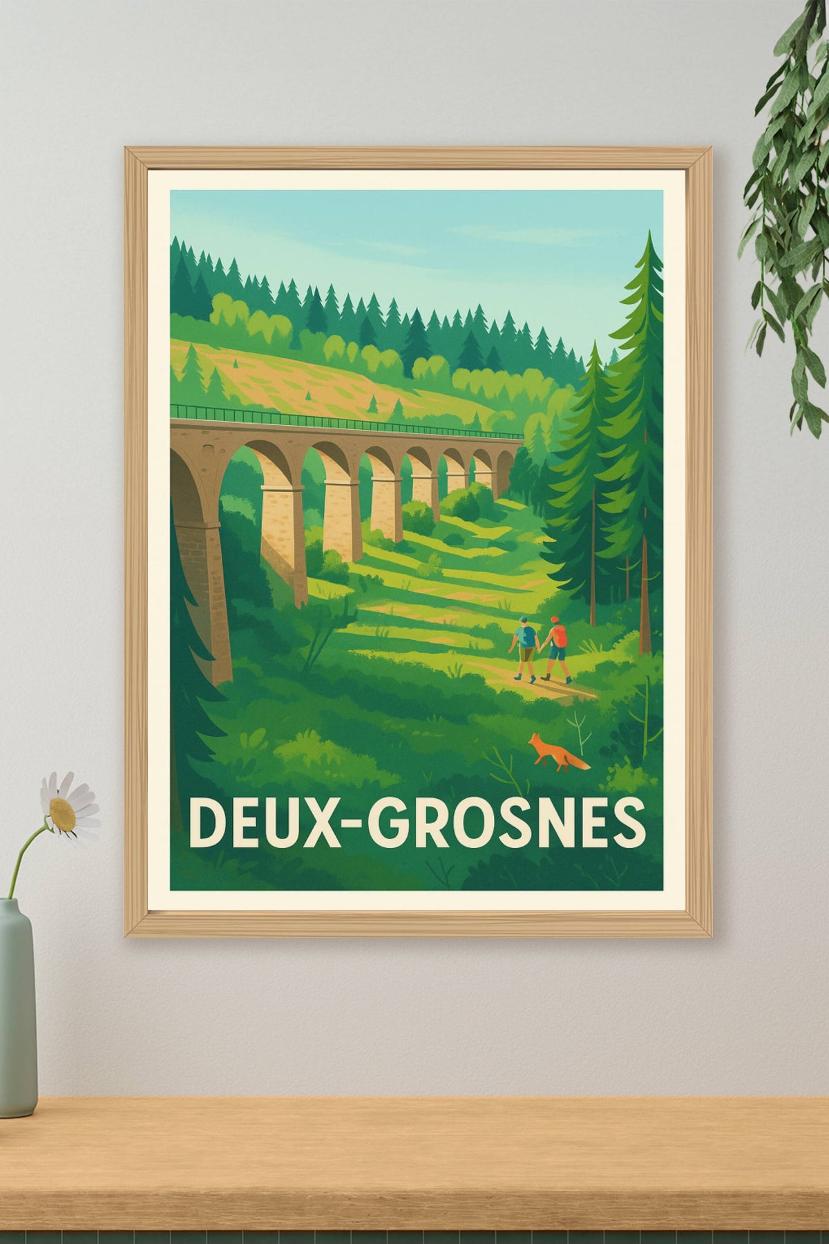 Affiche Deux-Grosnes — Évasion nature et patrimoine · poster d'art de Deux-Grosnes