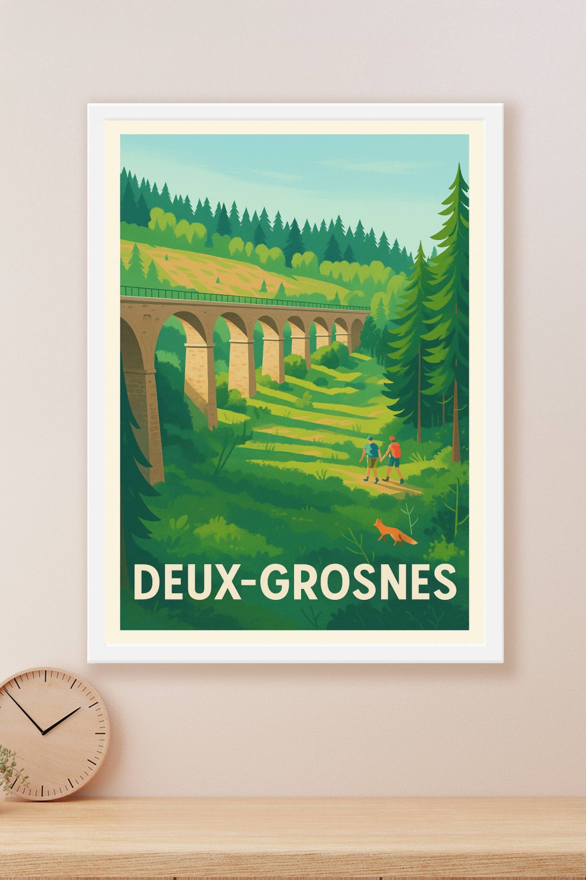 Affiche Deux-Grosnes — Évasion nature et patrimoine · poster d'art de Deux-Grosnes