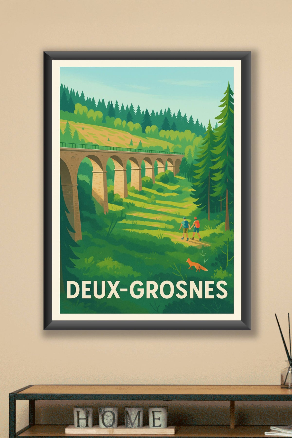 Affiche Deux-Grosnes — Évasion nature et patrimoine · poster d'art de Deux-Grosnes