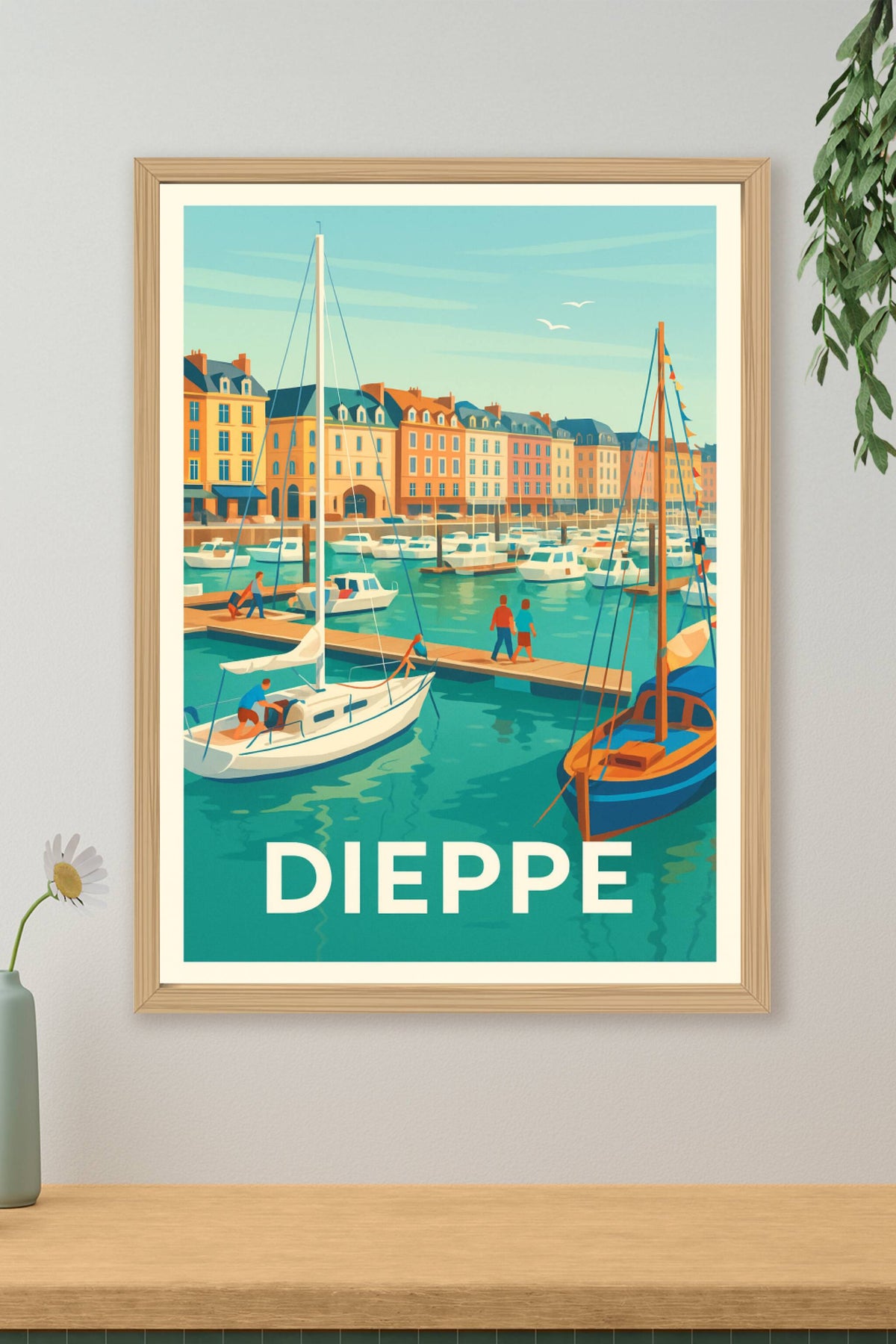 Affiche Dieppe — Charme et douceur du port normand · poster d'art de Dieppe