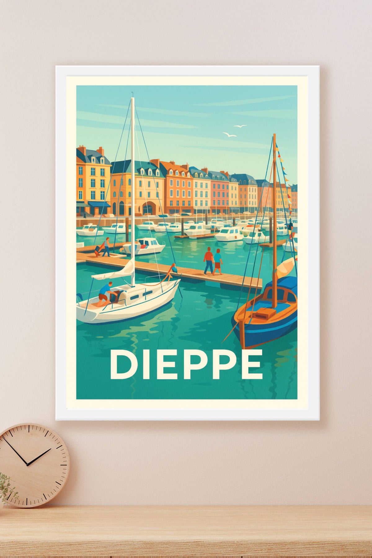 Affiche Dieppe — Charme et douceur du port normand · poster d'art de Dieppe