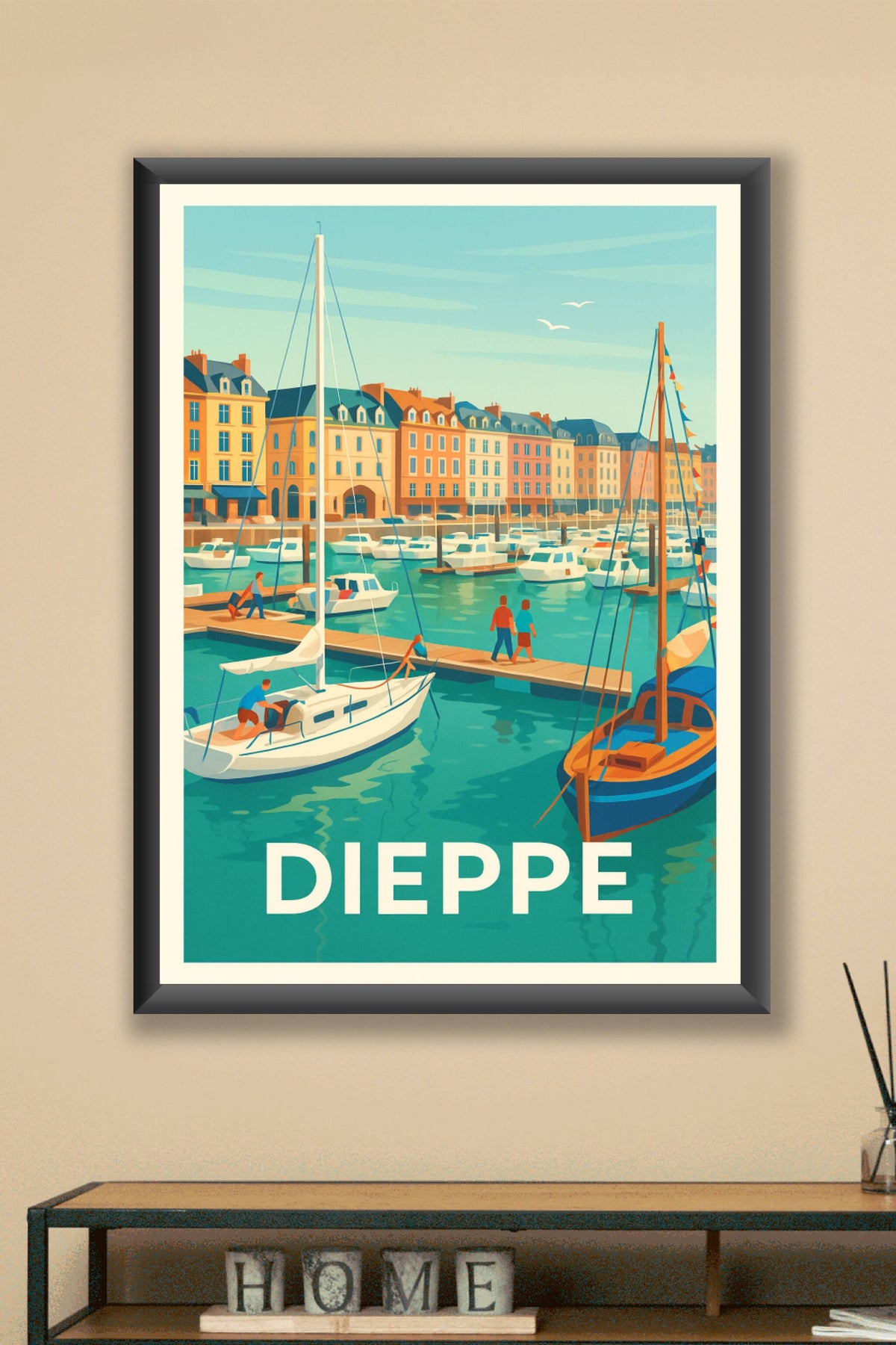 Affiche Dieppe — Charme et douceur du port normand · poster d'art de Dieppe