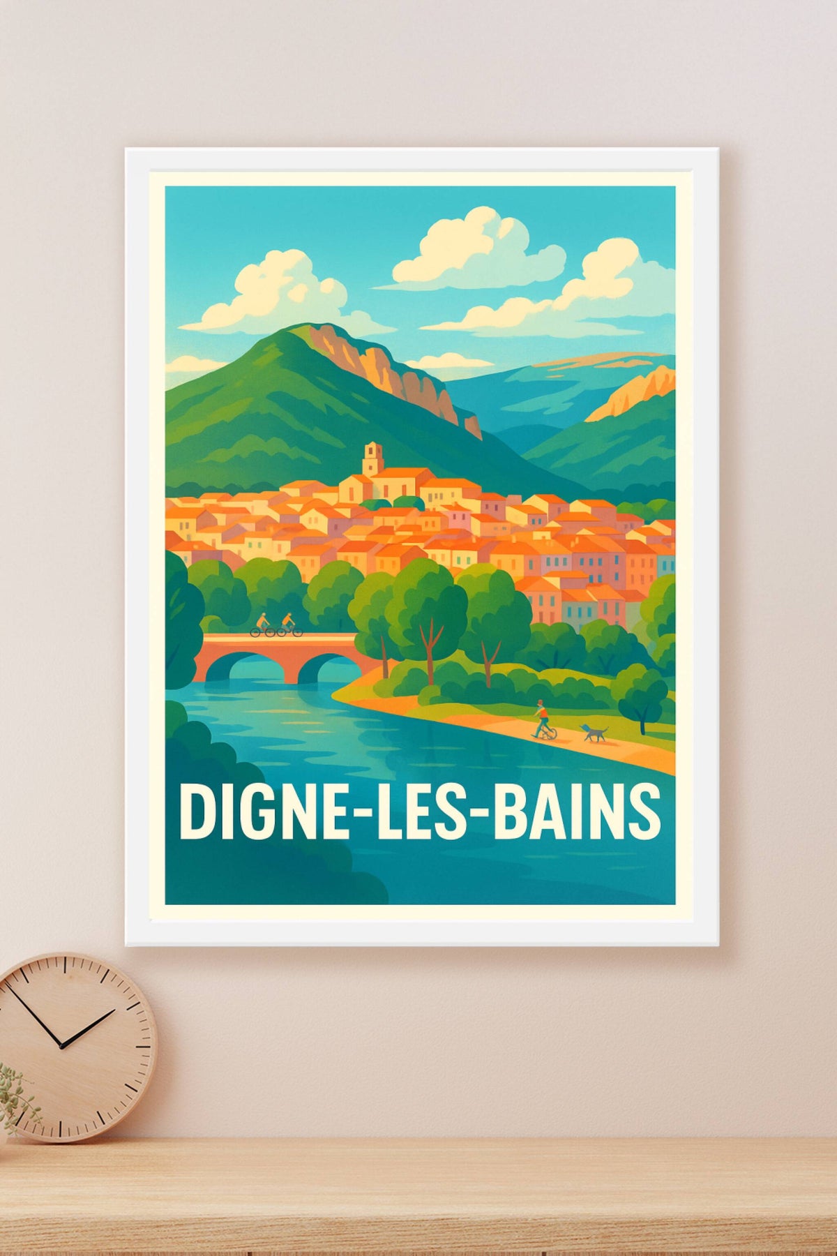 Affiche Digne-les-Bains — Charme Provençal en Plein Cœur des Alpes · poster d'art de Digne-les-Bains