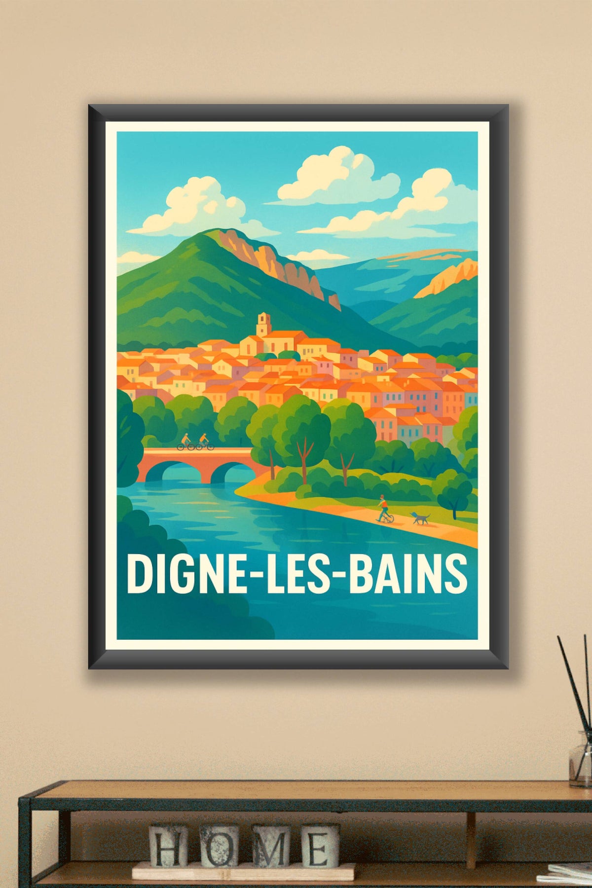 Affiche Digne-les-Bains — Charme Provençal en Plein Cœur des Alpes · poster d'art de Digne-les-Bains